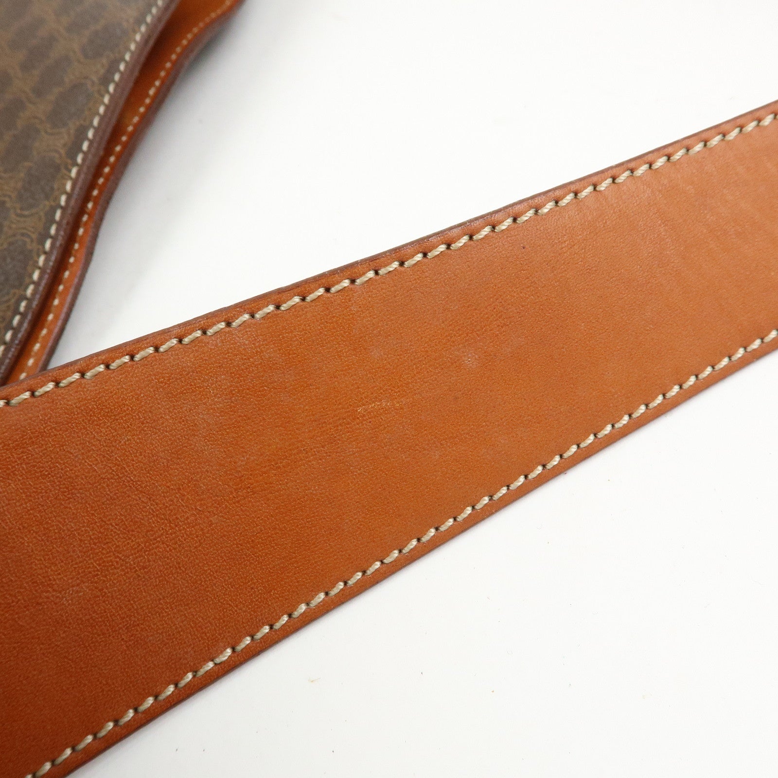 CELINE Macadam PVC Canvas Shoulder Bag Hand Bag Brown