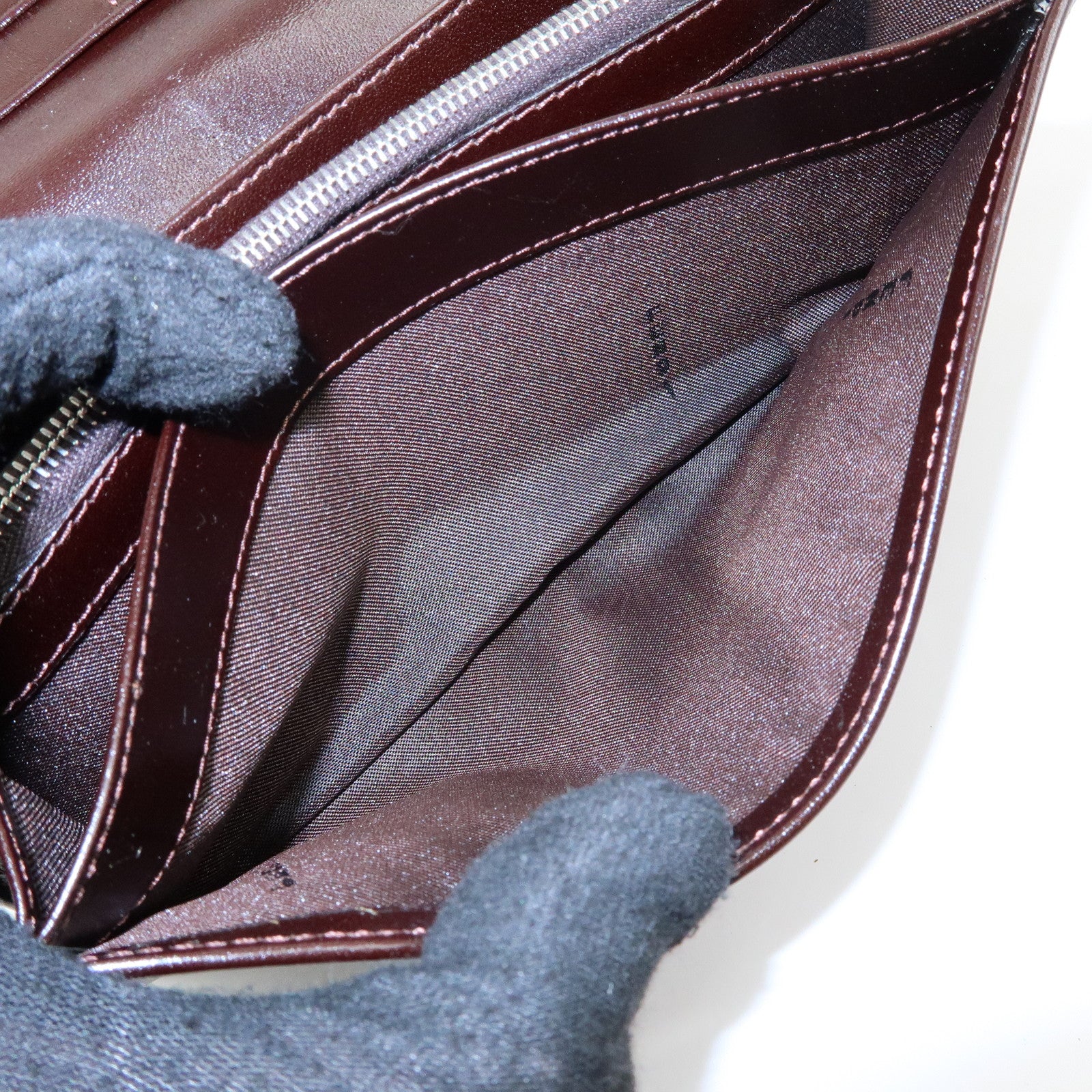 FENDI Zucca Canvas Leather Bi-fold Long Wallet Brown 30851