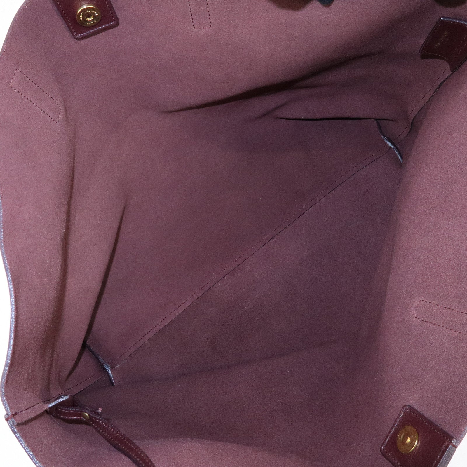 SAINT LAURENT PARIS Calf Leather Tote Shoulder Bag Bordeaux 394195