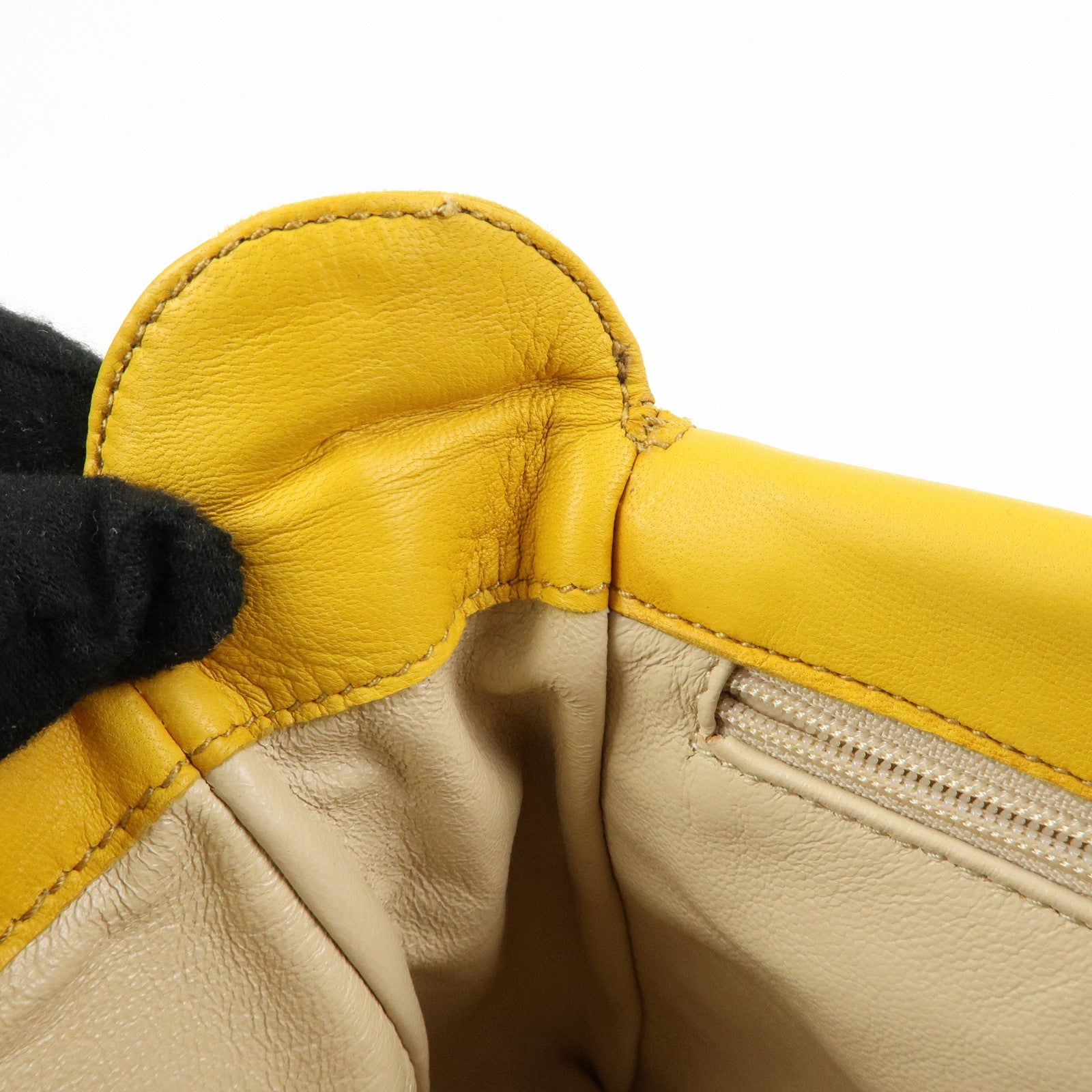 GUCCI Horsebit Suede Leather Shoulder Bag Yellow 007.3444