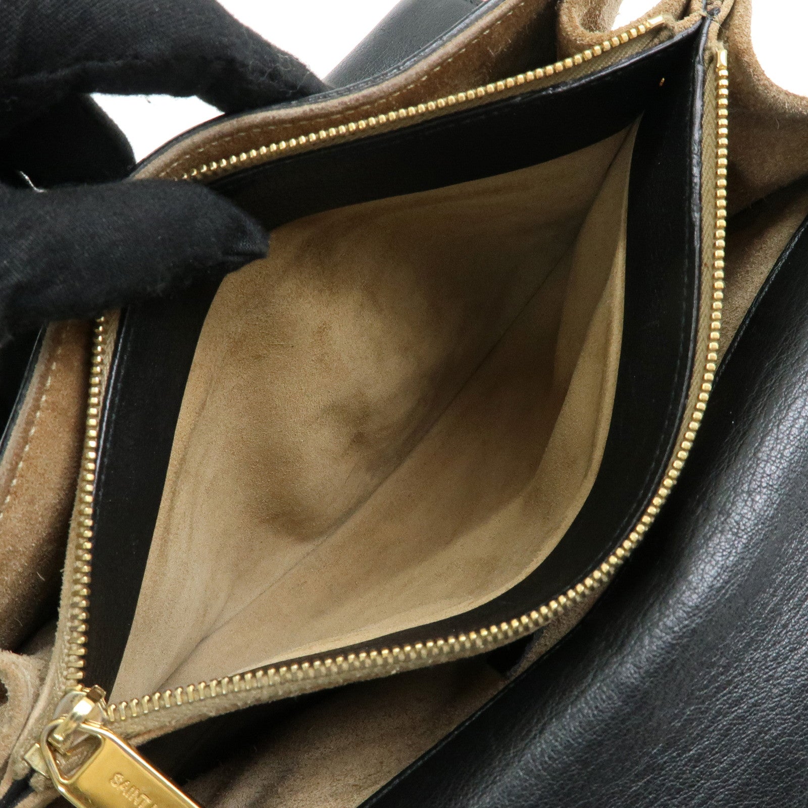 SAINT LAURENT PARIS Muse Two Canvas Leather 2Way Bag Black 313499