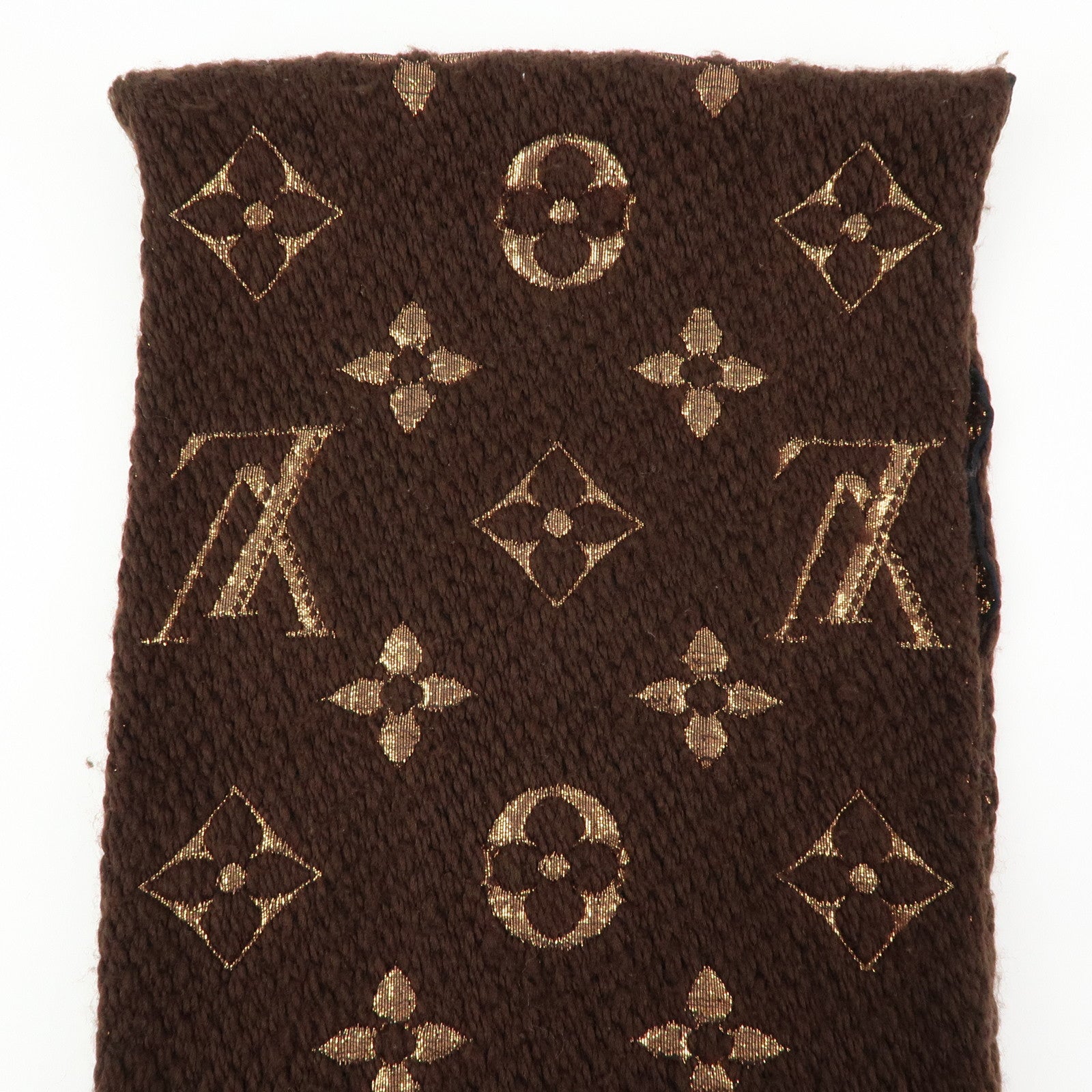 Louis Vuitton Echarpe Logomania Shine Wool Silk Scarf Brown M71383