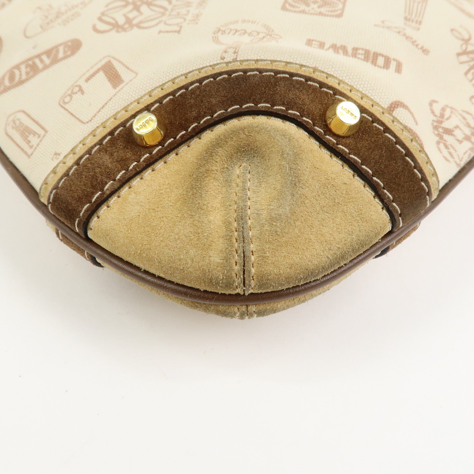 LOEWE Anagram Canvas Suede Leather Shoulder Bag 160th Anniversary