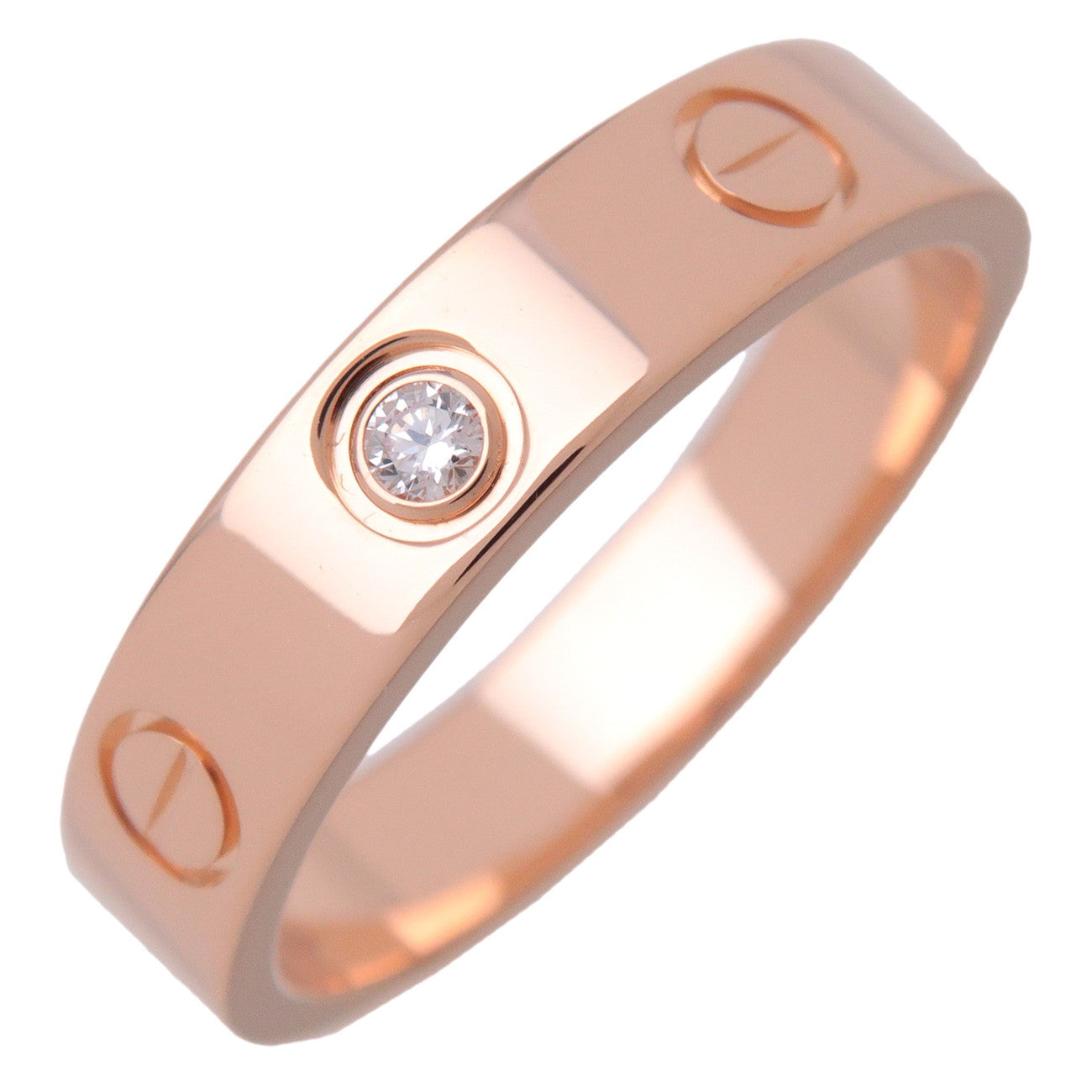 Cartier Mini Love 1P Diamond Ring K18 750PG #50 US5.5 CRB4050750