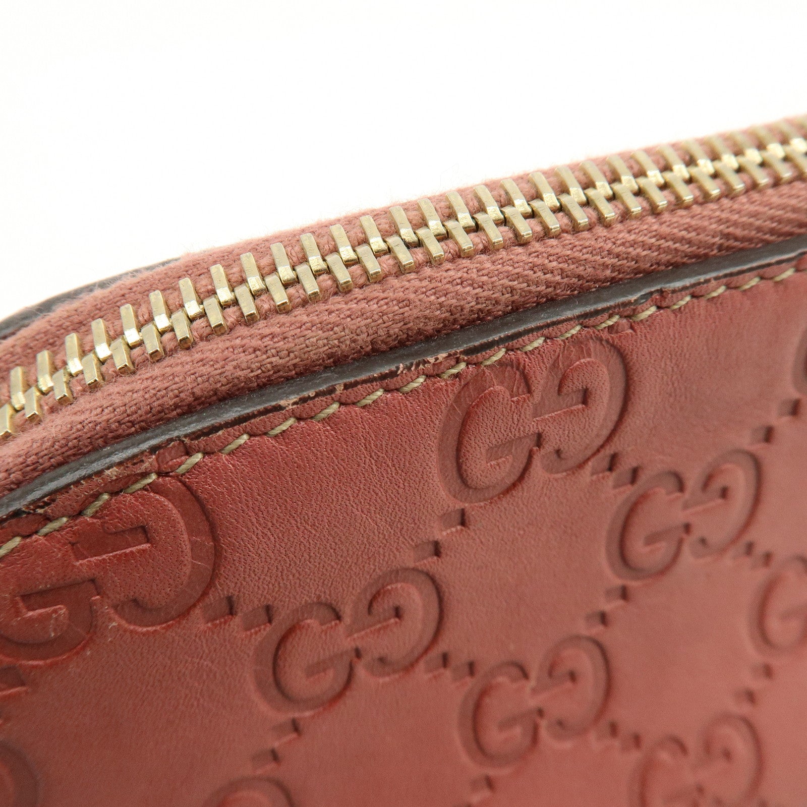 GUCCI Guccissima Leather Cosmetic Pouch Makeup Bag Rose Pink 141811
