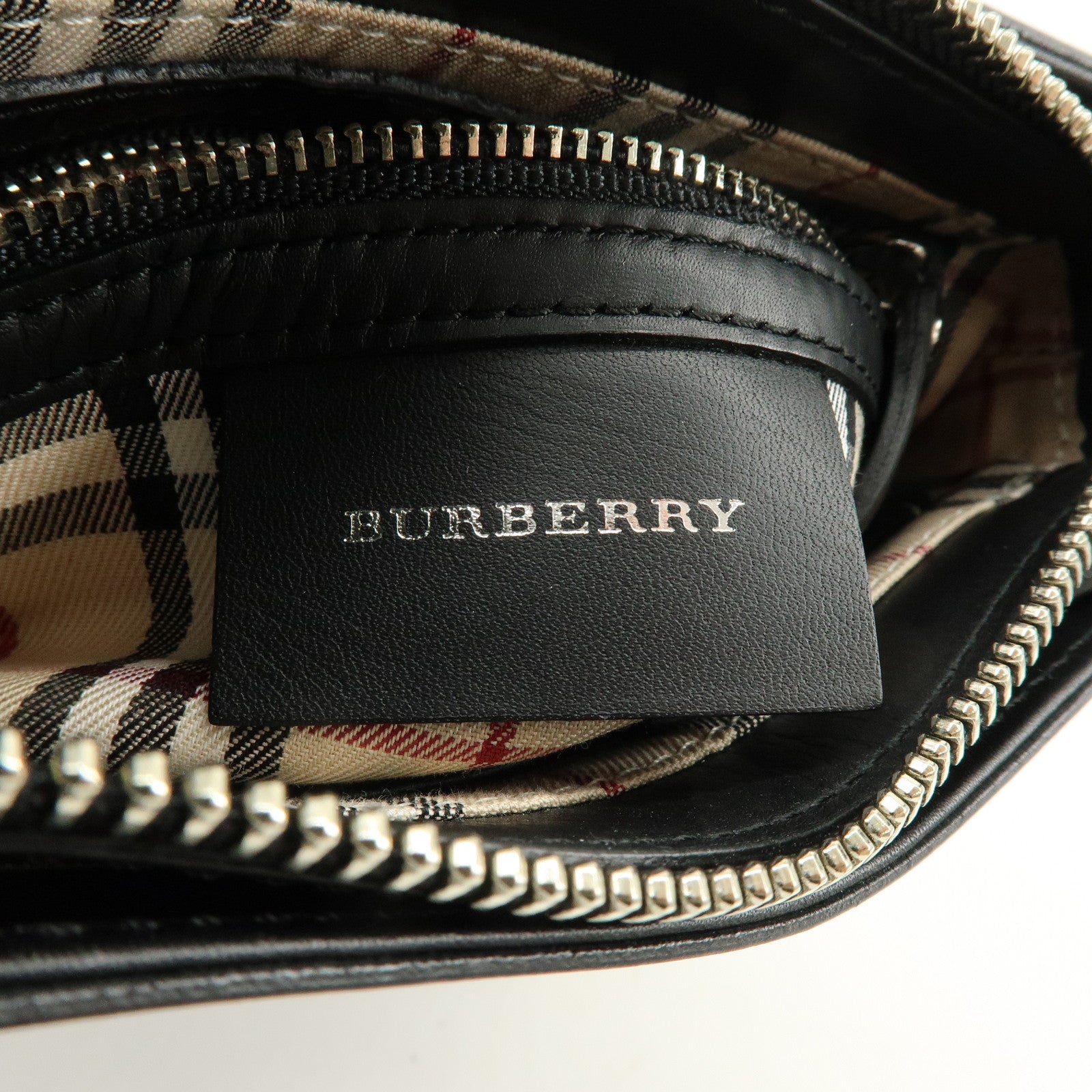 BURBERRY Logo Leather Shoulder Bag Crossbody Bag Black