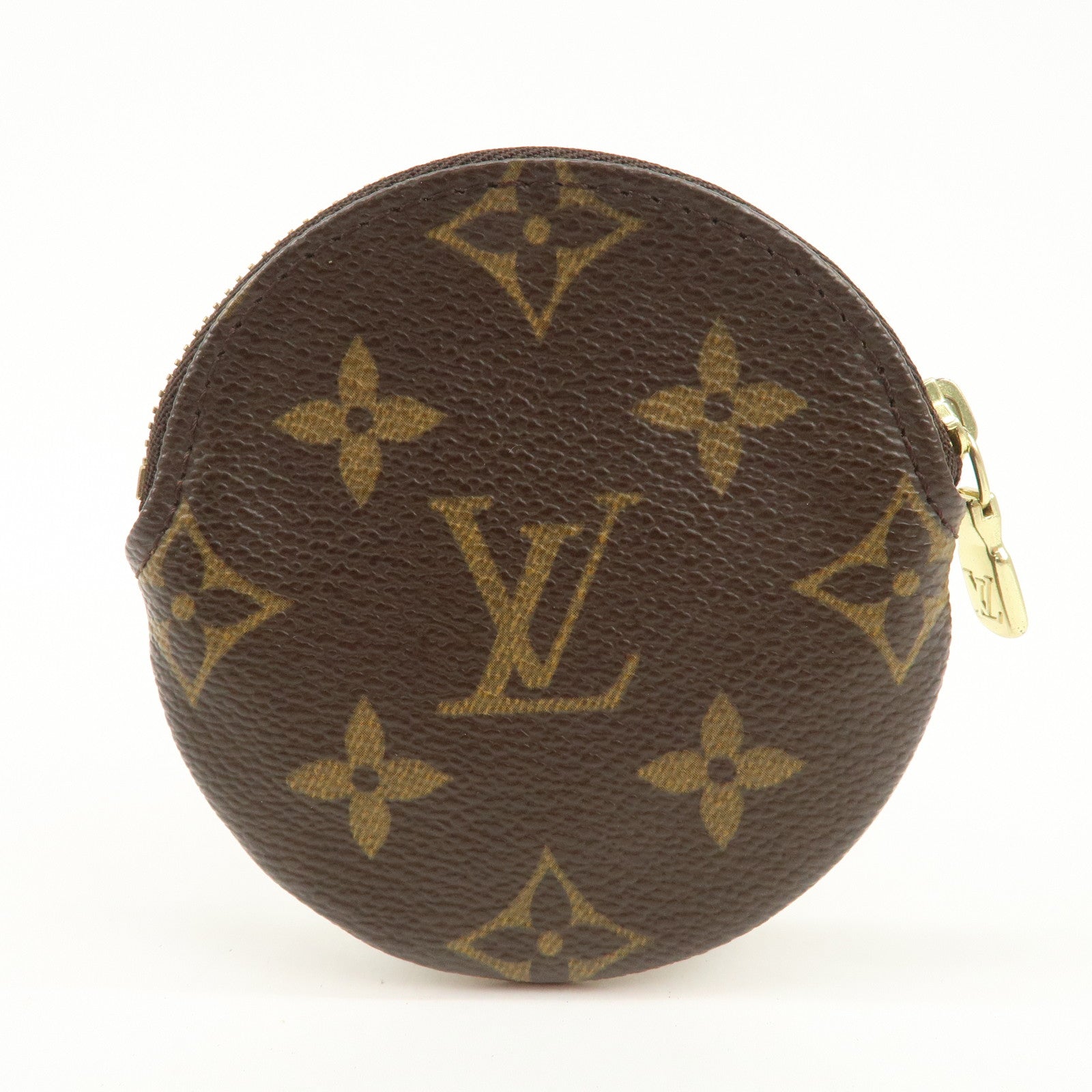 Louis Vuitton Monogram Porte Monnaie Rond Coin Case Brown M61926 Used