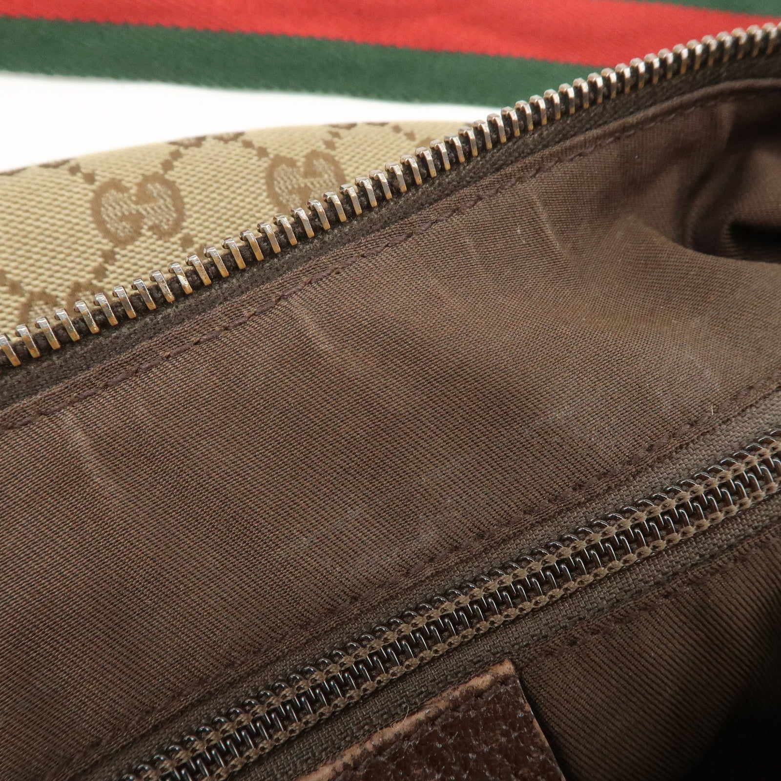 GUCCI Sherry GG Canvas Leather Shoulder Bag Beige Brown 181092