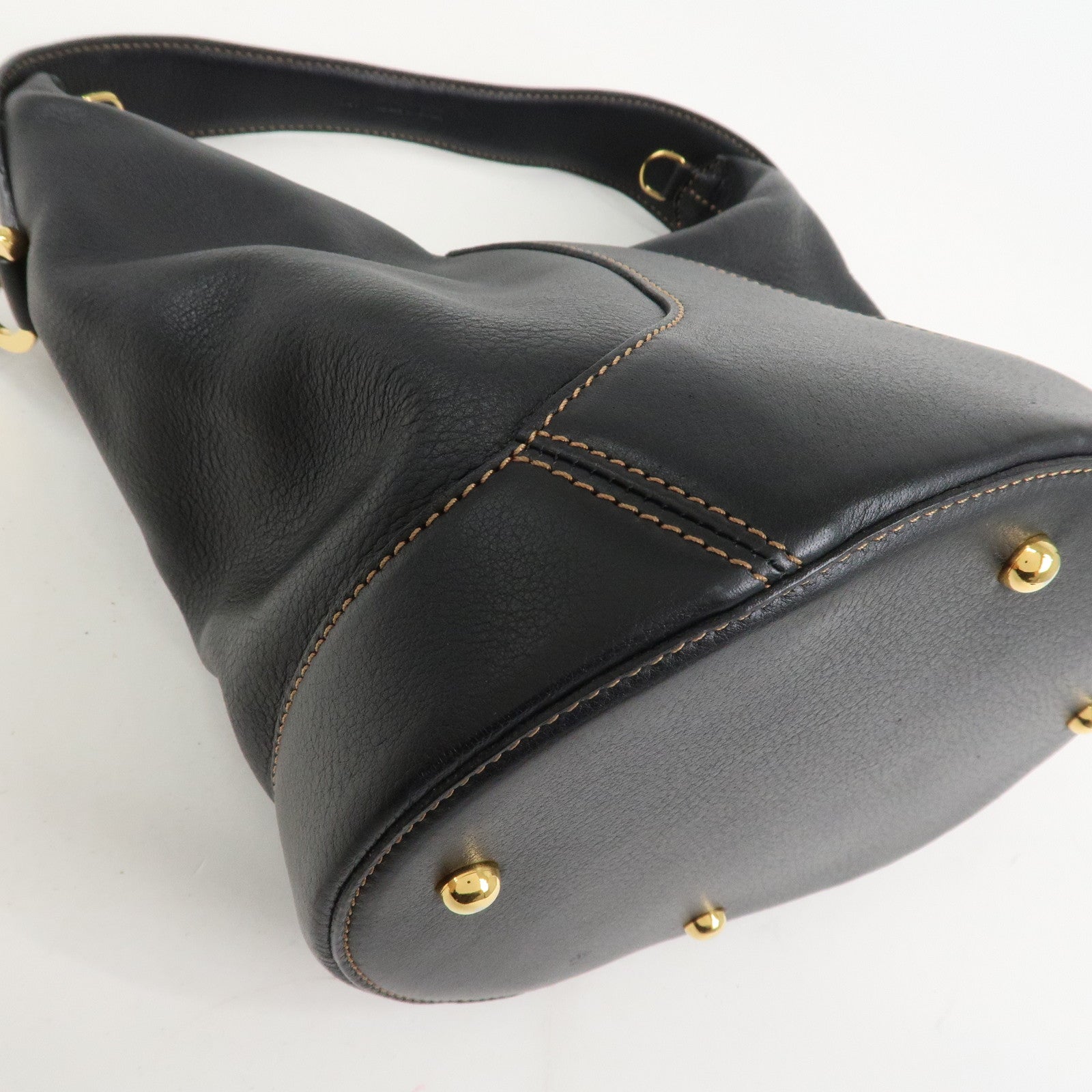 LOEWE Anagram Leather 2WAY Bag Shoulder Bag Hand Bag Black