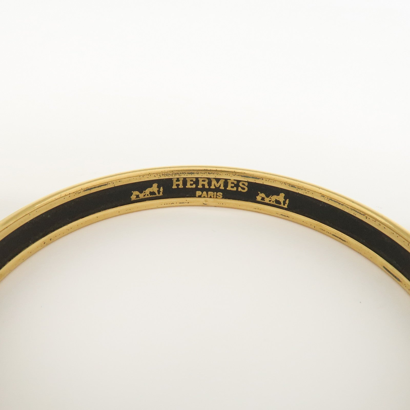 HERMES Email PM Metal Bracelet Bangle Blue