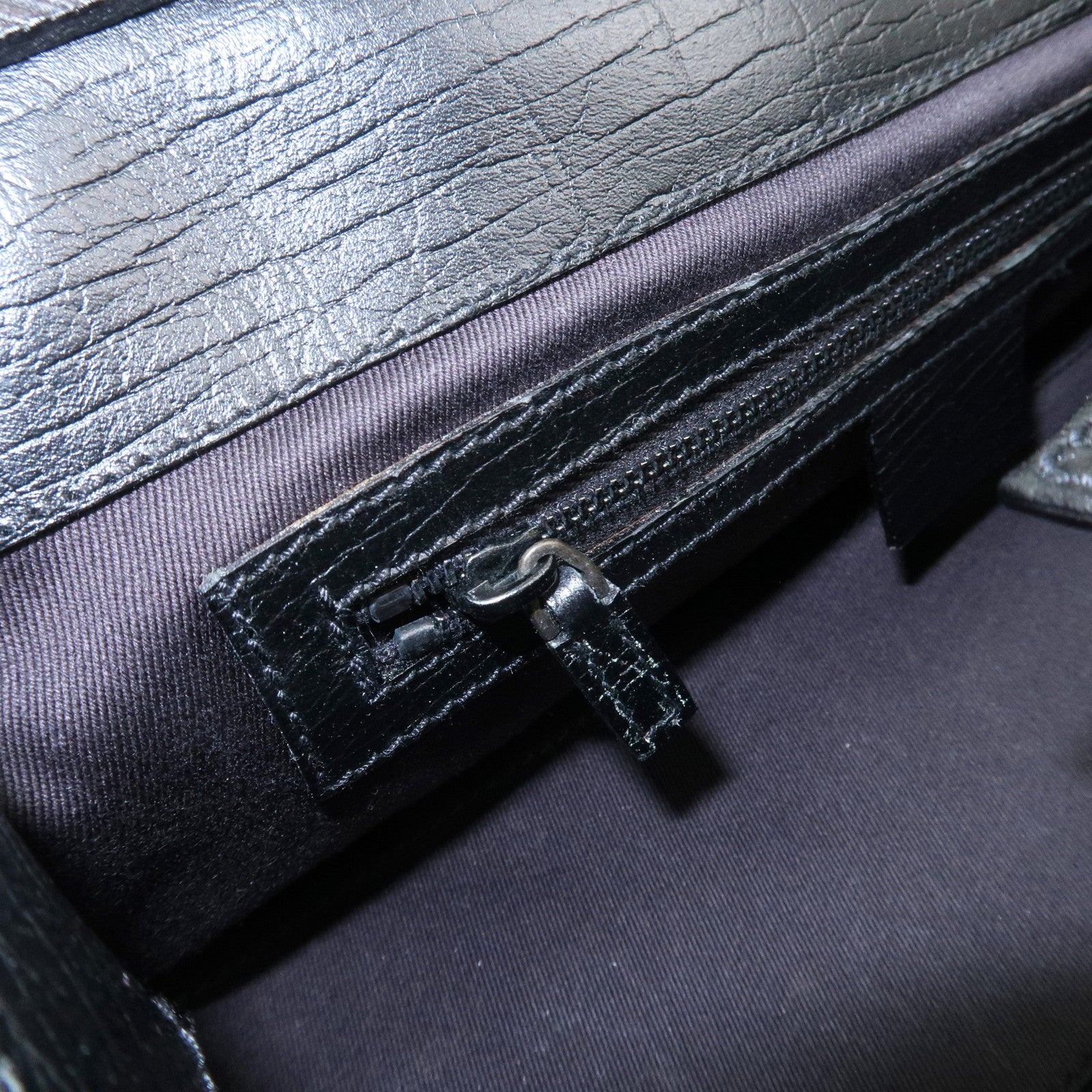 GUCCI GG Monogram Canvas Wood Handle Hand Bag Black 112683