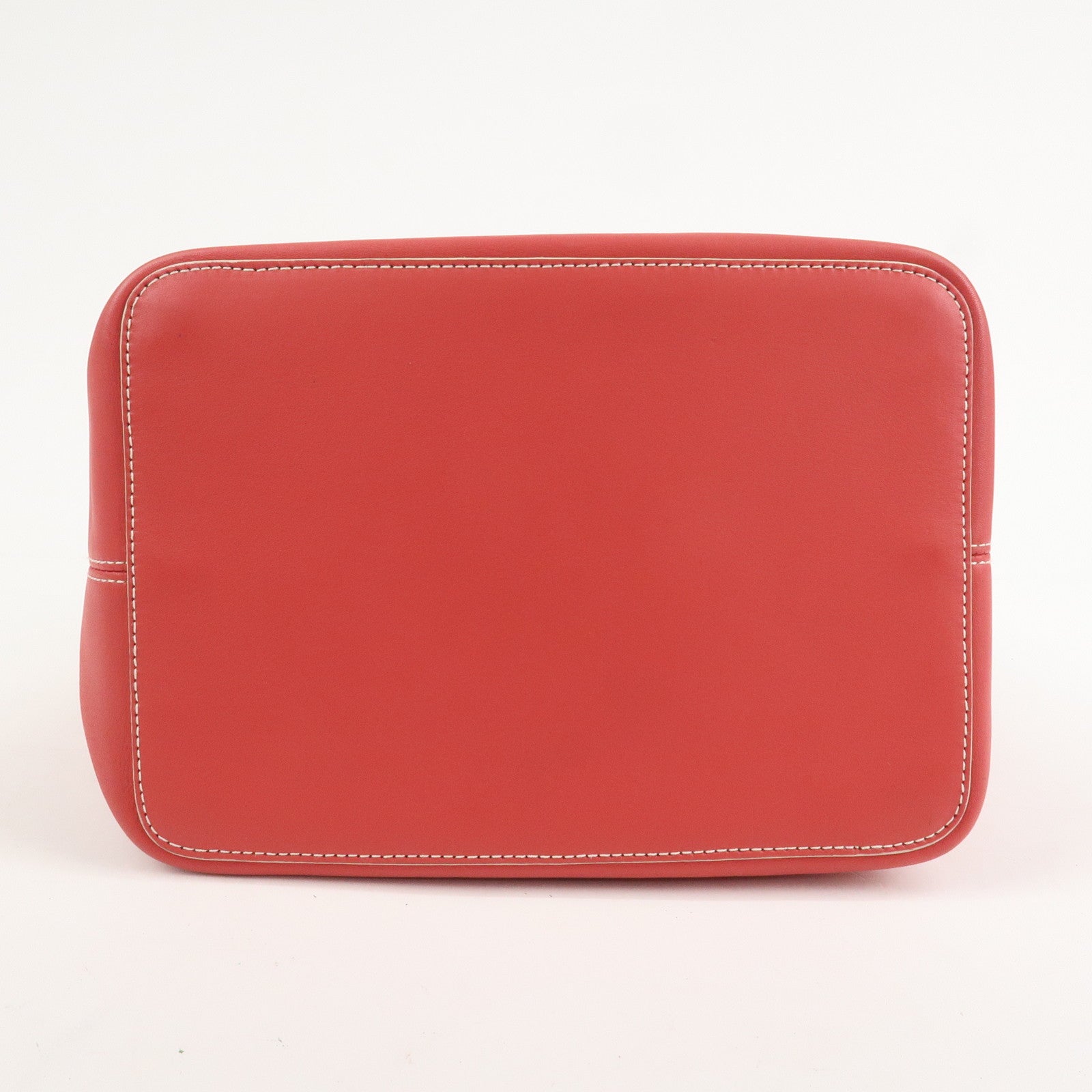 LOEWE Leather Hand Bag Red White Silver Hardware
