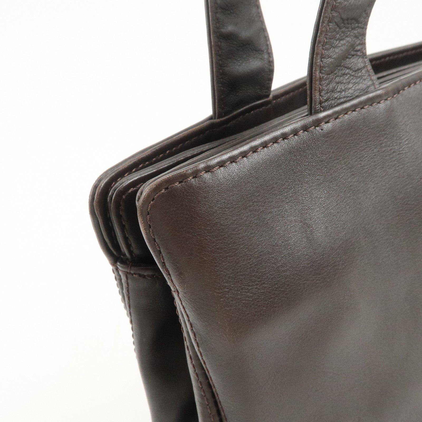 CHANEL COCO Mark Leather Tote Bag Shoulder Bag Brown A14305