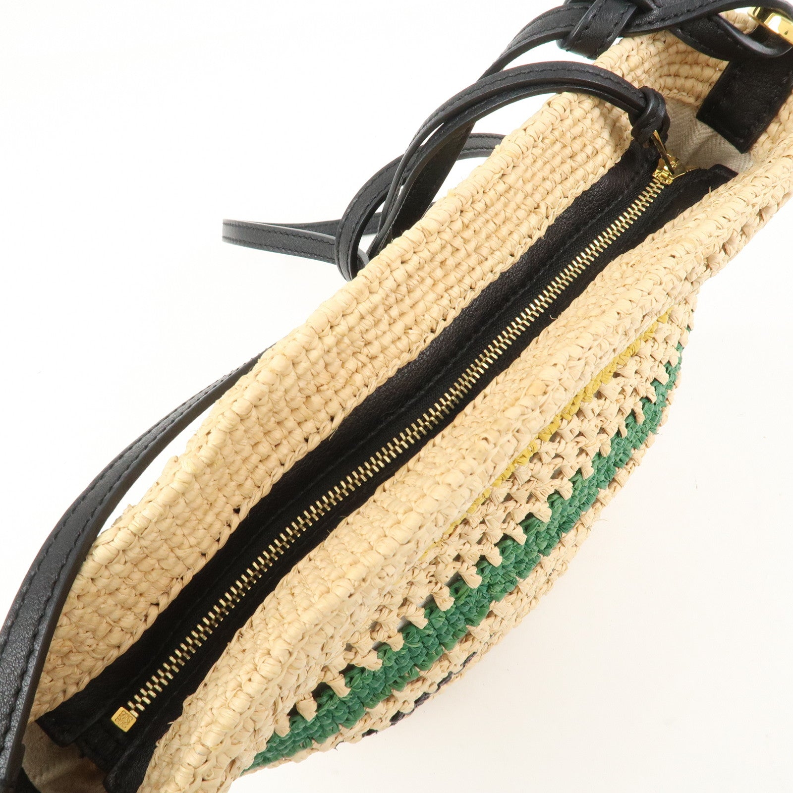 LOEWE Raffia Leather Pochette Bag Shoulder Bag Natural