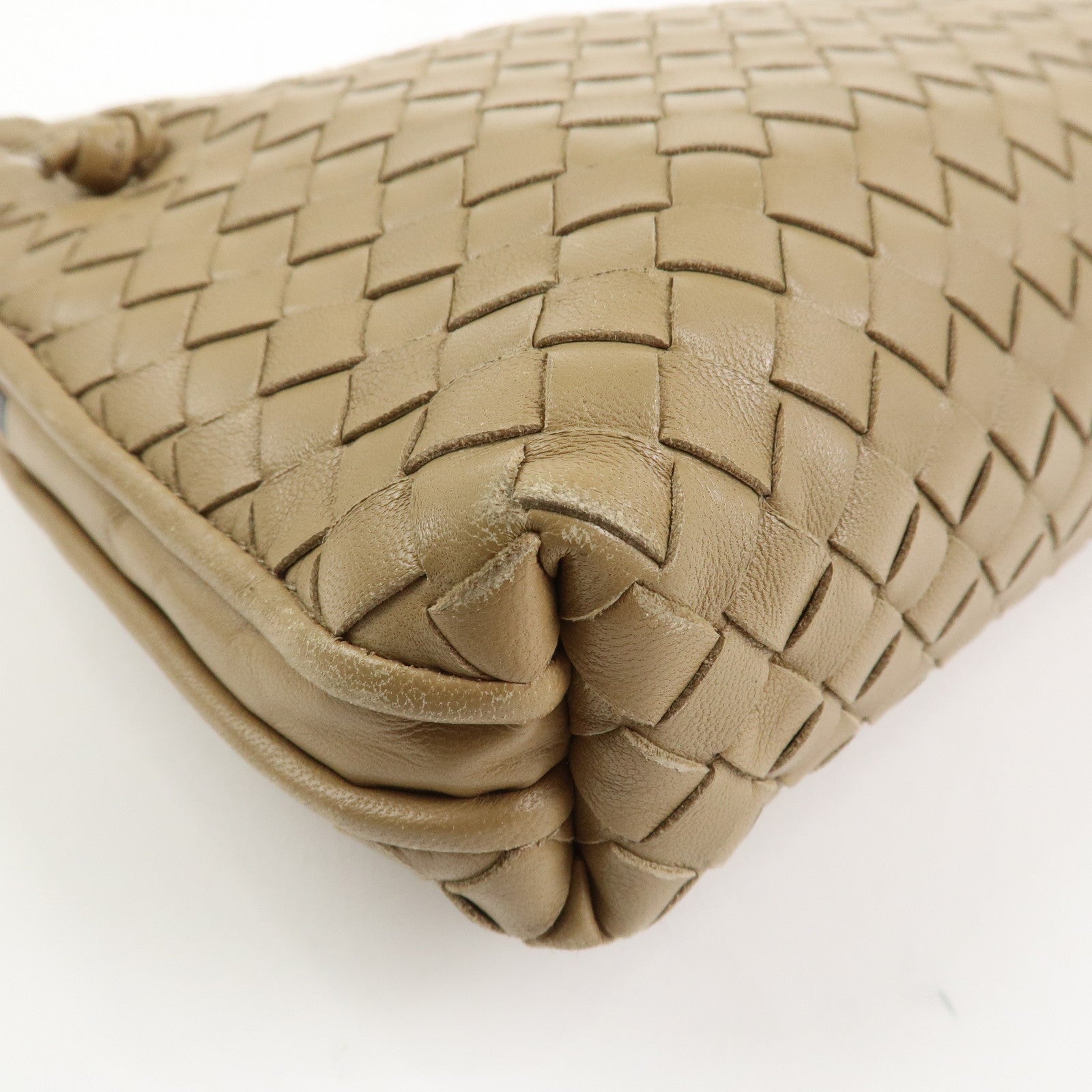 BOTTEGA VENETA Intrecciato Leather Shoulder Bag Light Brown