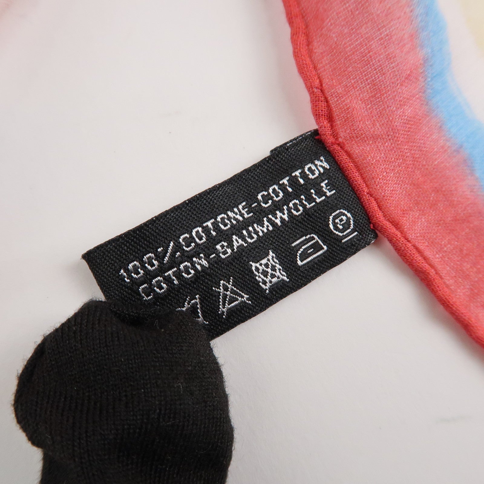 CHANEL Cotton 100% Scarf Handkerchief Multicolor Pink Used