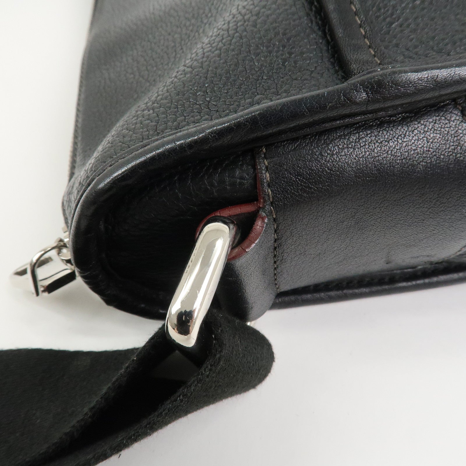 LOEWE Anagram Leather Shoulder Bag Crossbody Bag Black