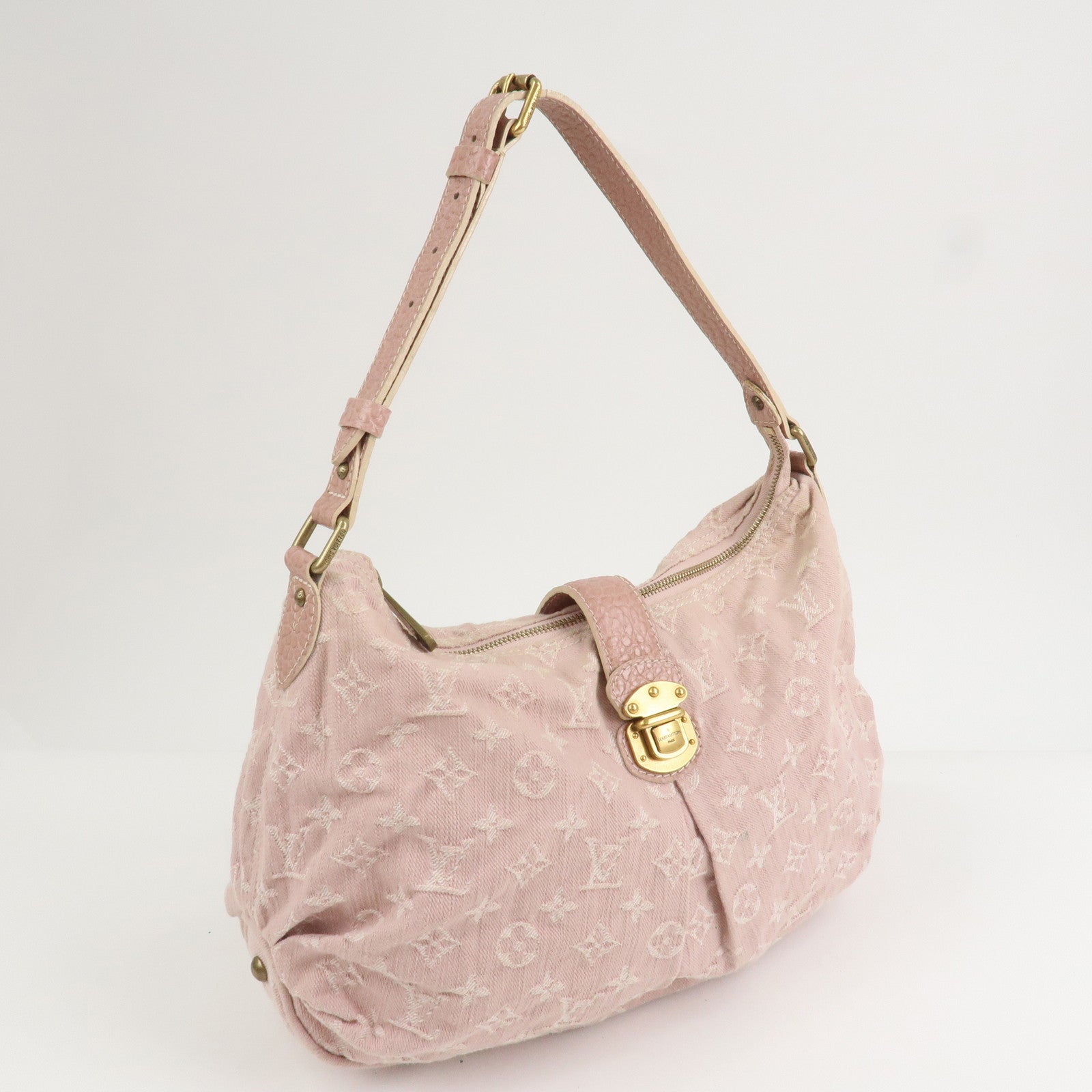 Louis Vuitton Monogram Denim Slightly Shoulder Bag Pink M95833