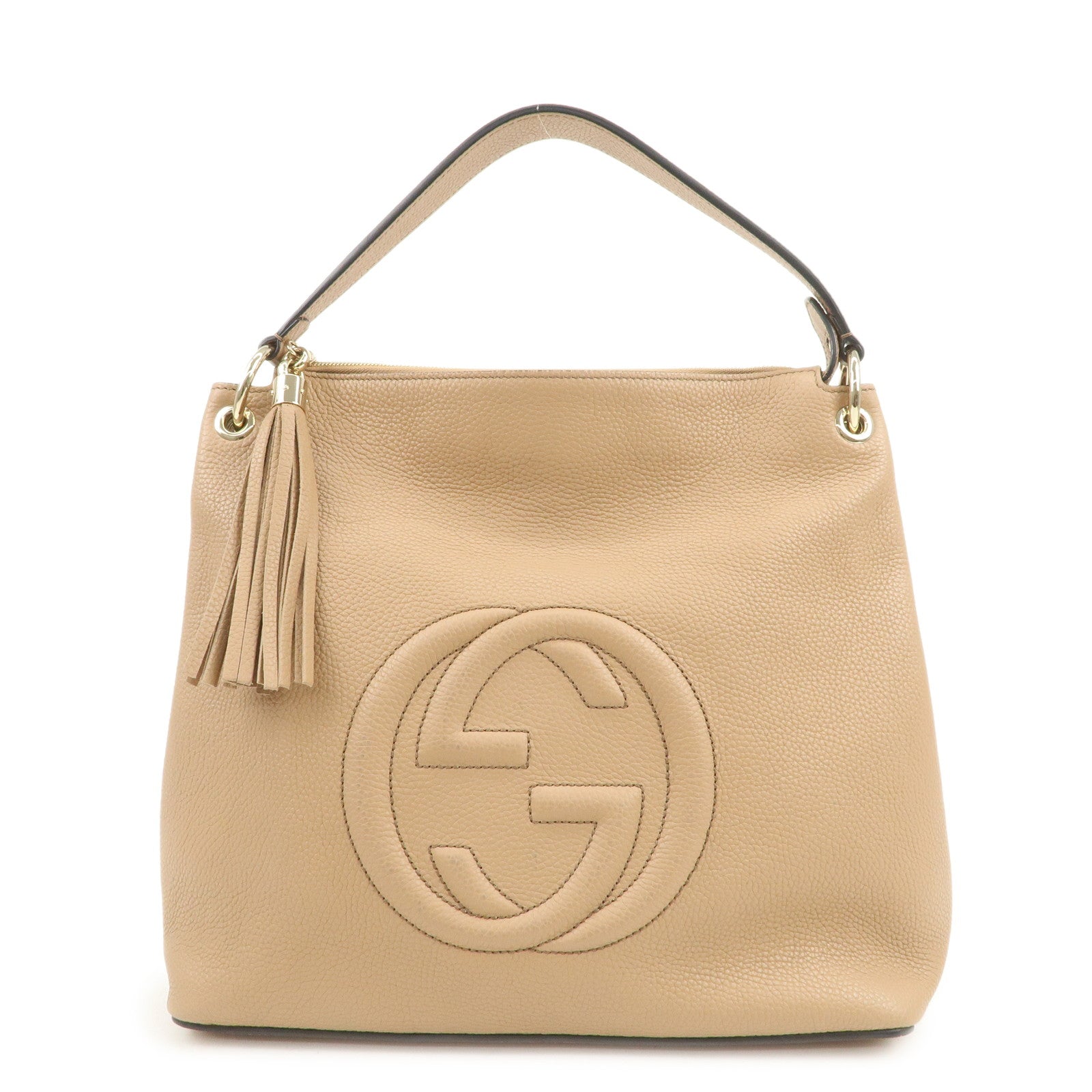 GUCCI SOHO Leather 2Way Bag Shoulder Bag Beige 408825