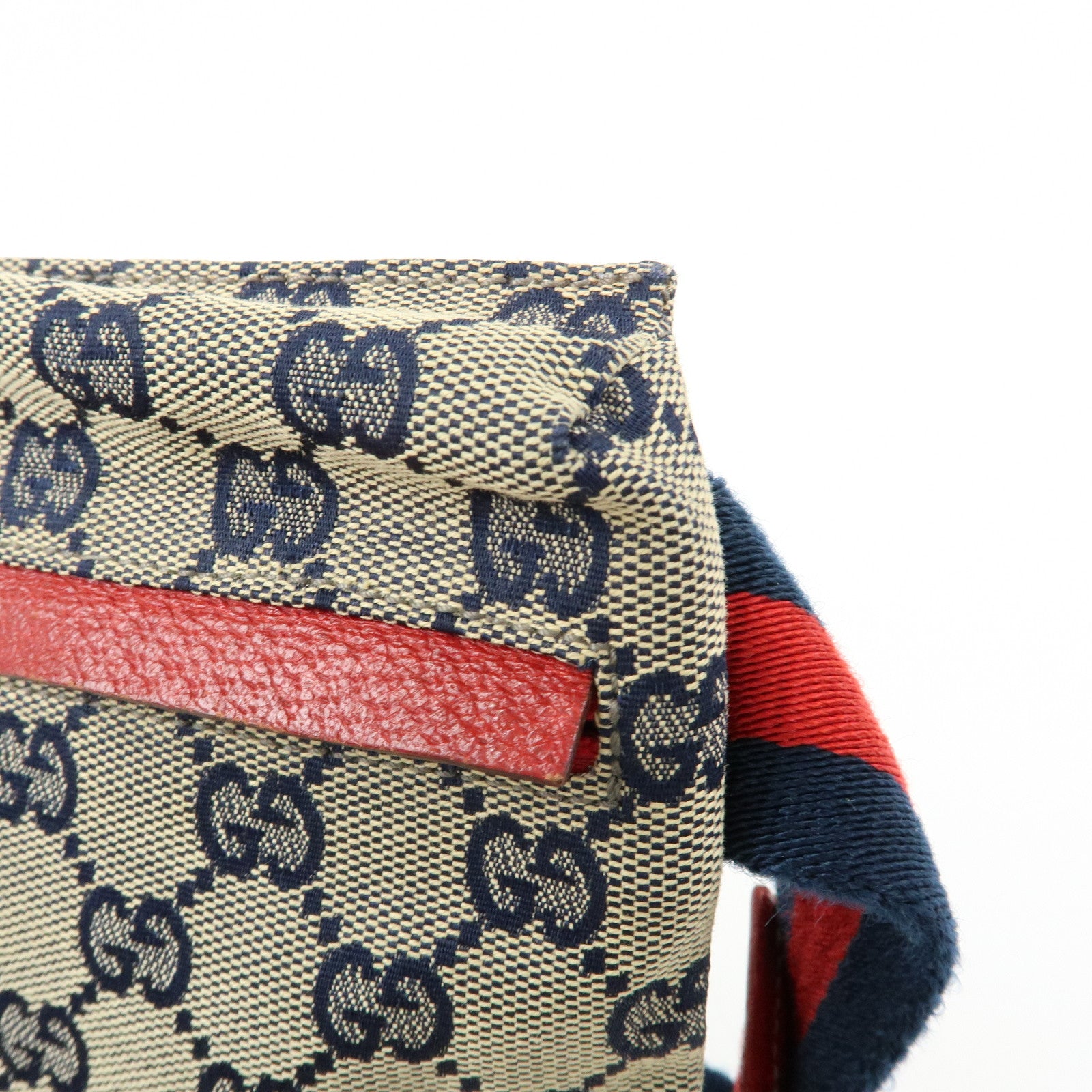 GUCCI Sherry GG Canvas Leather Waist Bag Crossbody Bag 28566