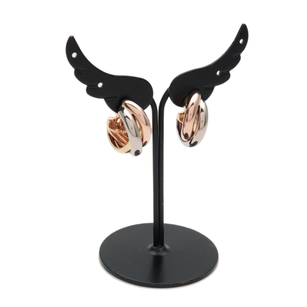 Cartier Trinity Earrings K18 750 White Gold Rose Gold Yellow Gold