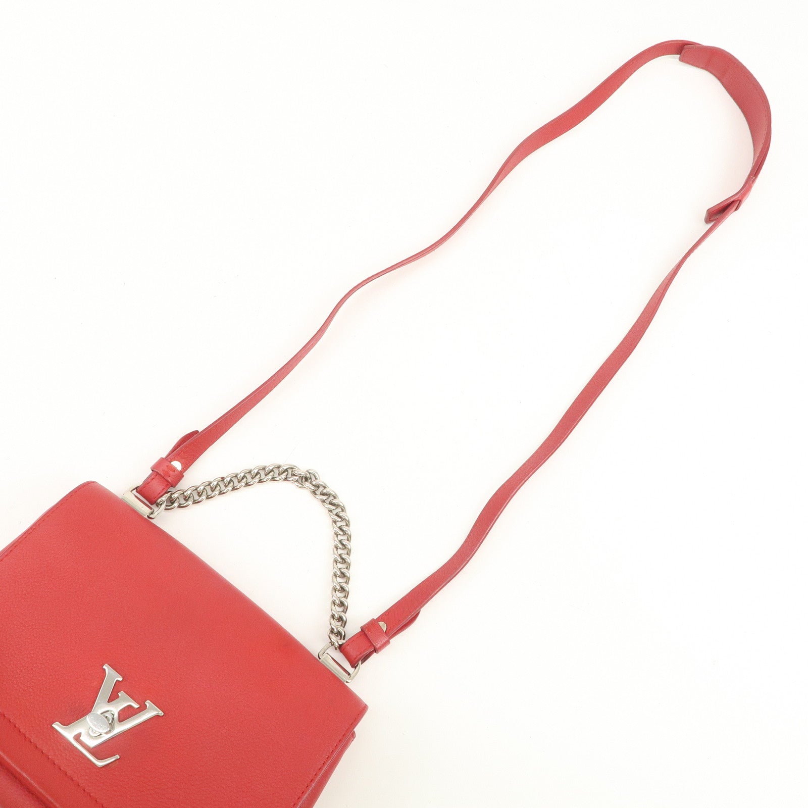 Louis Vuitton Calf Leather My Lockme BB 2Way Hand Bag Ruby M51419