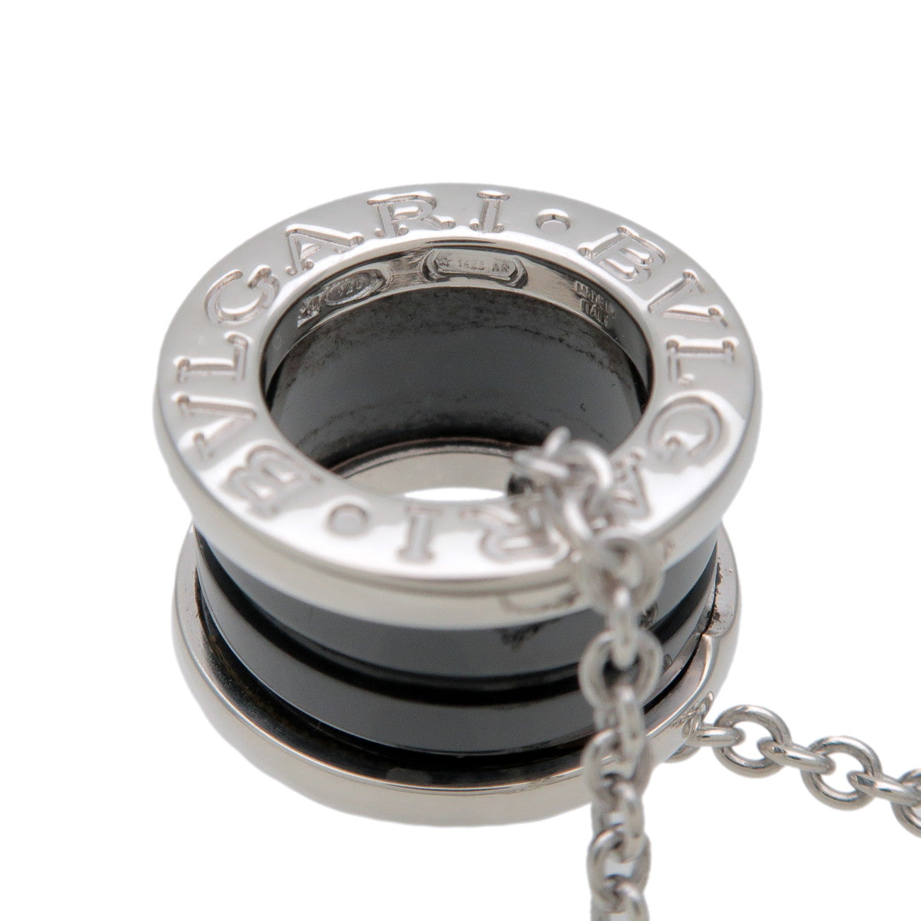 BVLGARI B-Zero1 Save the Children Necklace SV925 Black Ceramic