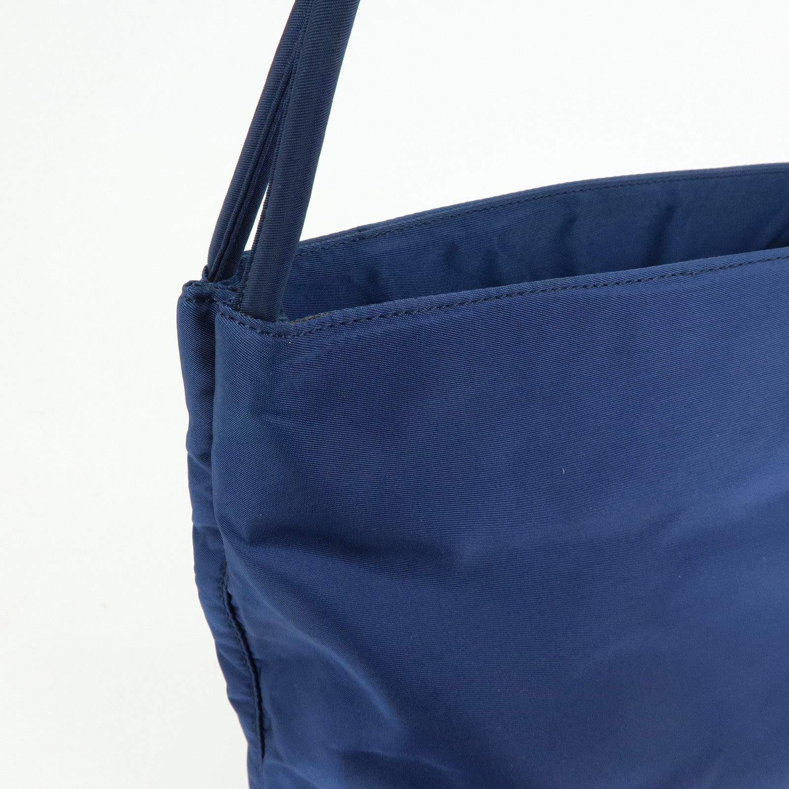 PRADA Triangle Logo Nylon Shoulder Bag Hand Bag Navy B6242