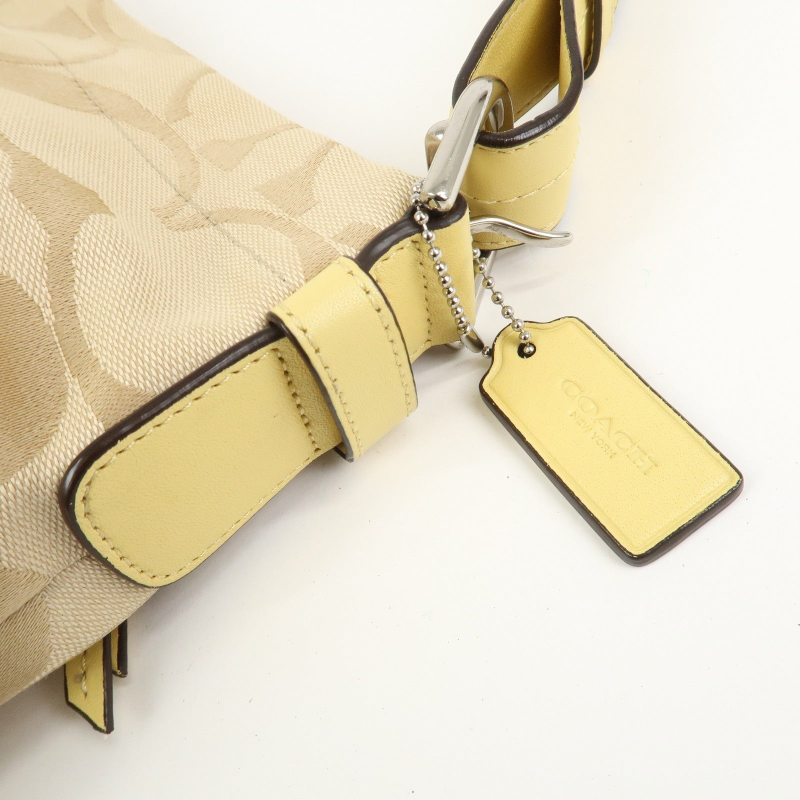 COACH Set of 2  PVC Canvas Leather Shoulder Bag Hand Bag Brown