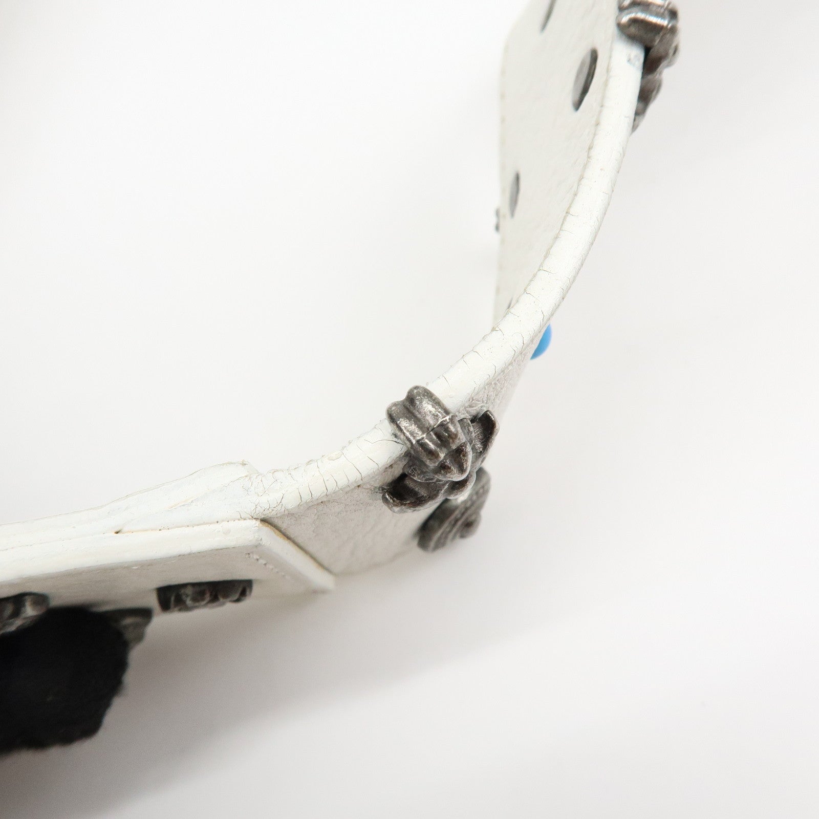 Dolce&Gabbana Leather Hand Bag Shoulder Bag Studs White