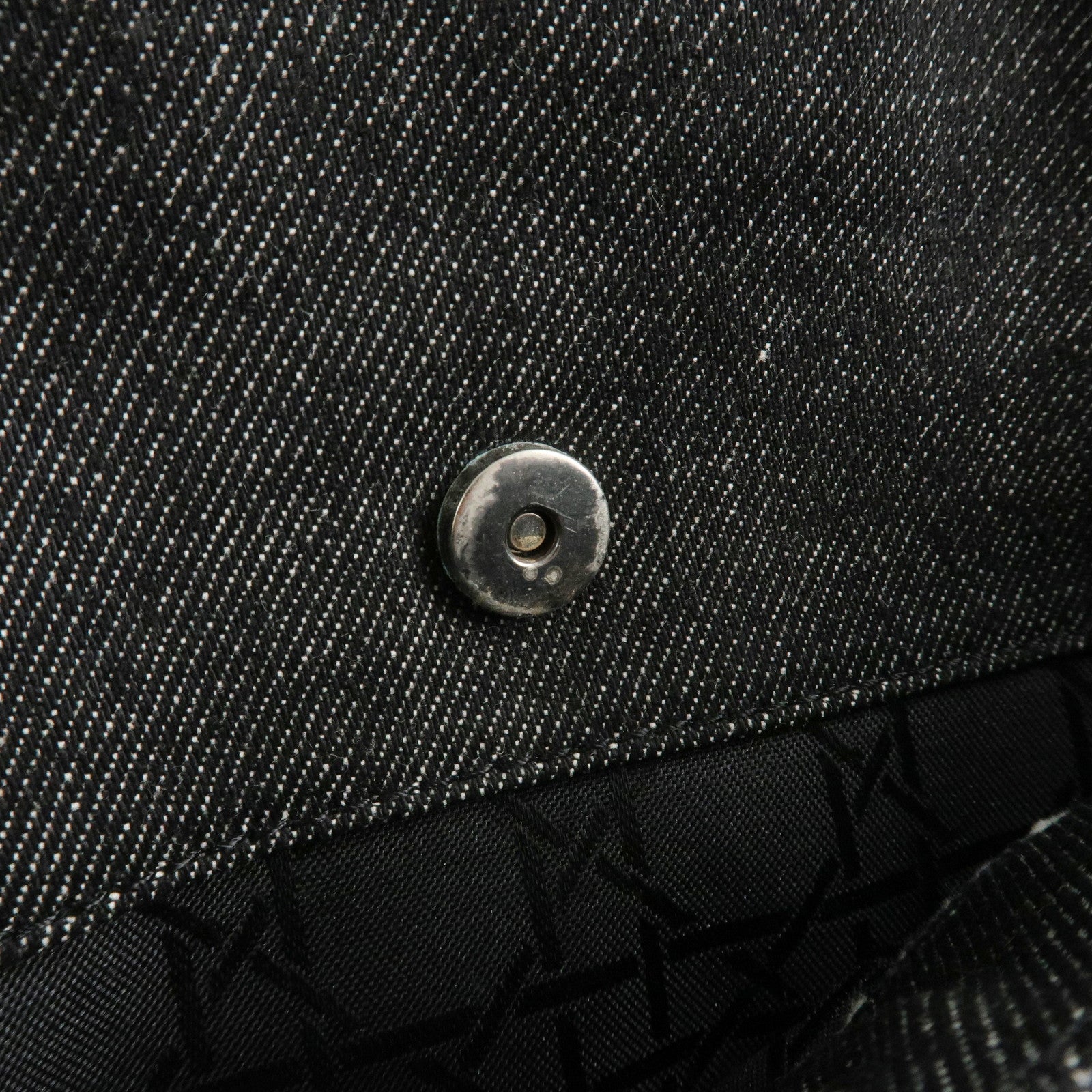 Christian Dior Maris Pearl Denim Shoulder Bag Hand Bag Black Used