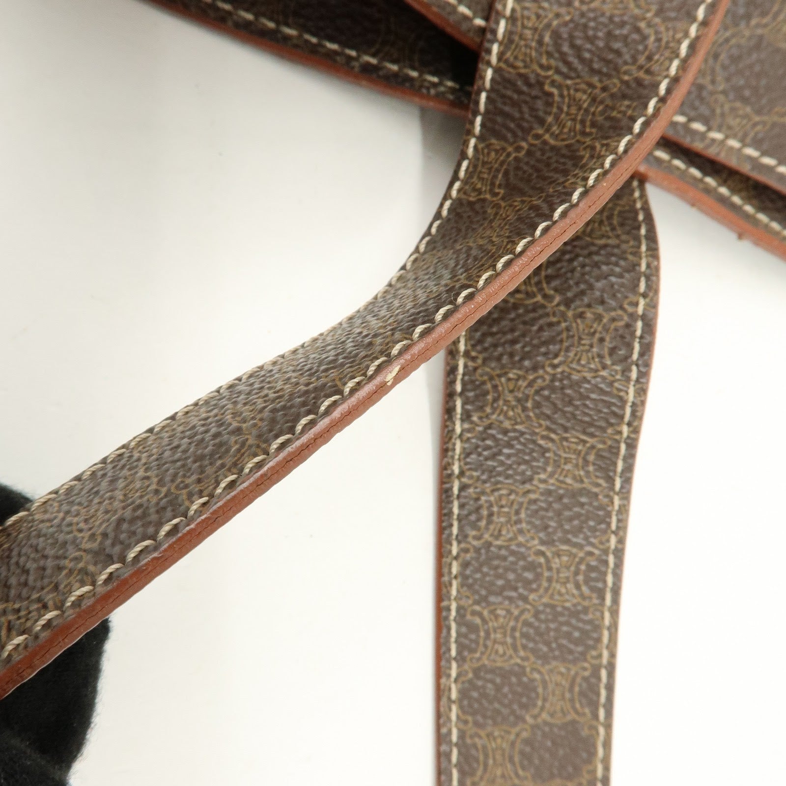 CELINE Macadam PVC Leather Tote Bag Shoulder Bag Brown