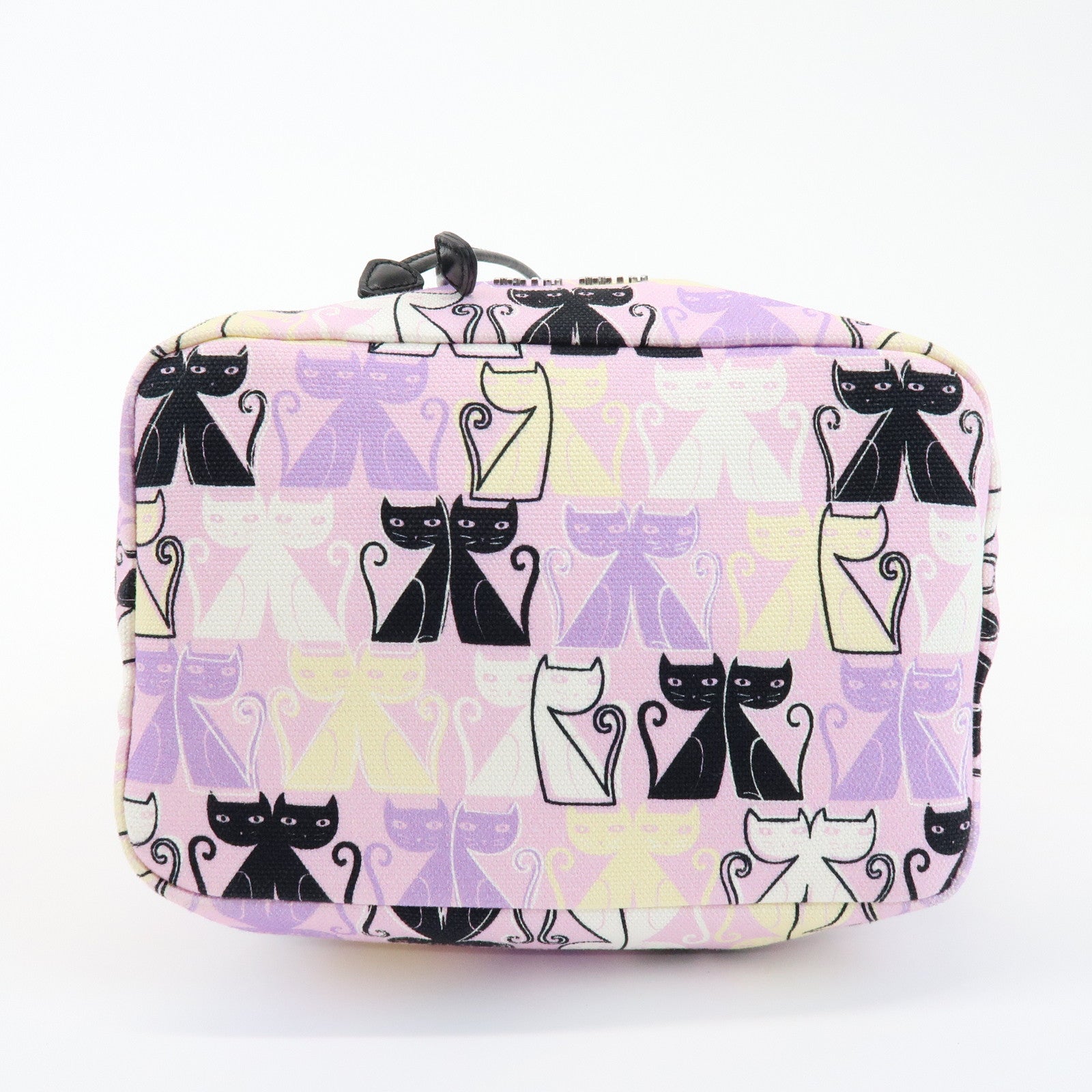 MIU MIU Logo Canvas CANAPA CATS Drawstring Pouch Bag Purple 5RM014