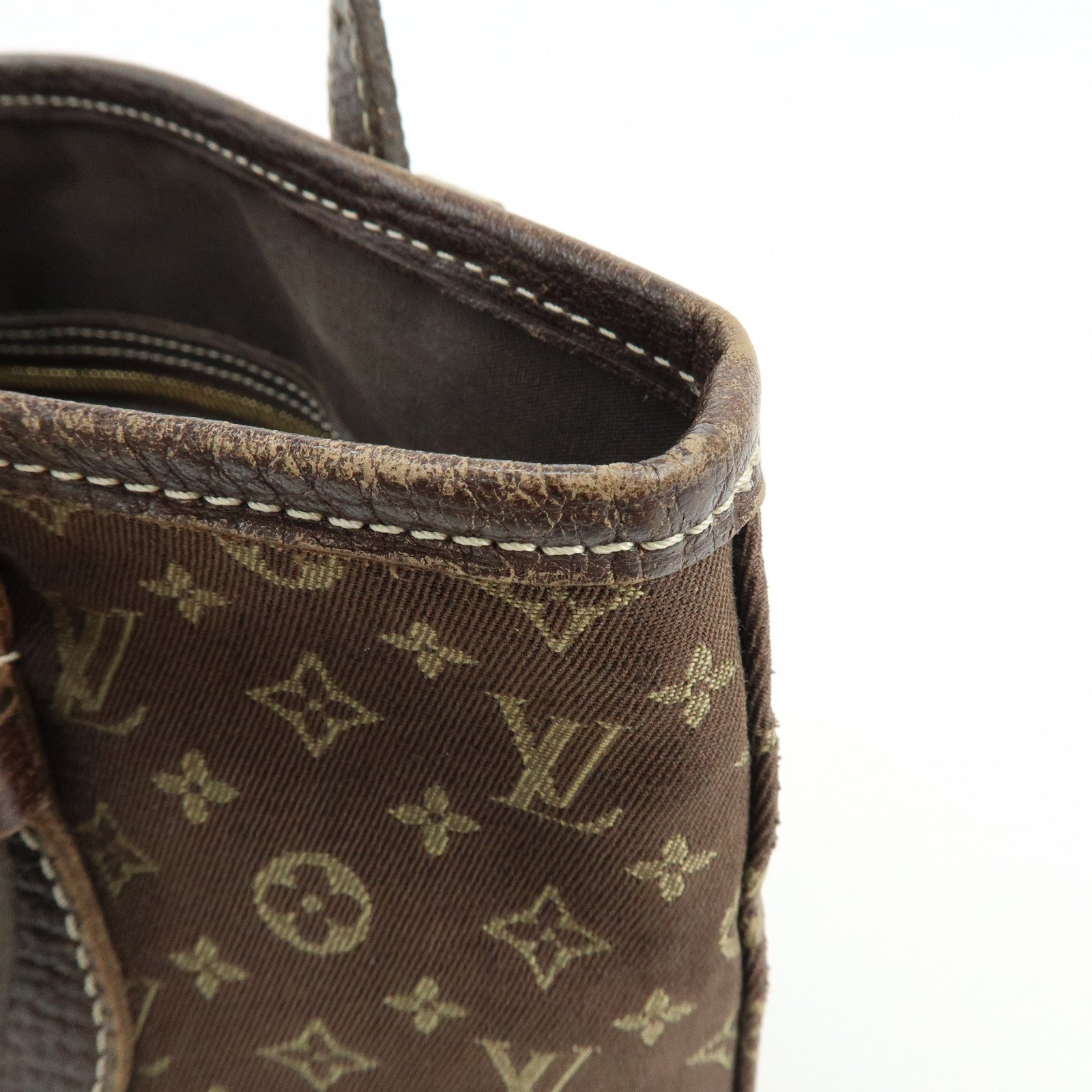 Louis Vuitton Monogram Mini Lin Bucket PM Tote Bag Ebene M95226