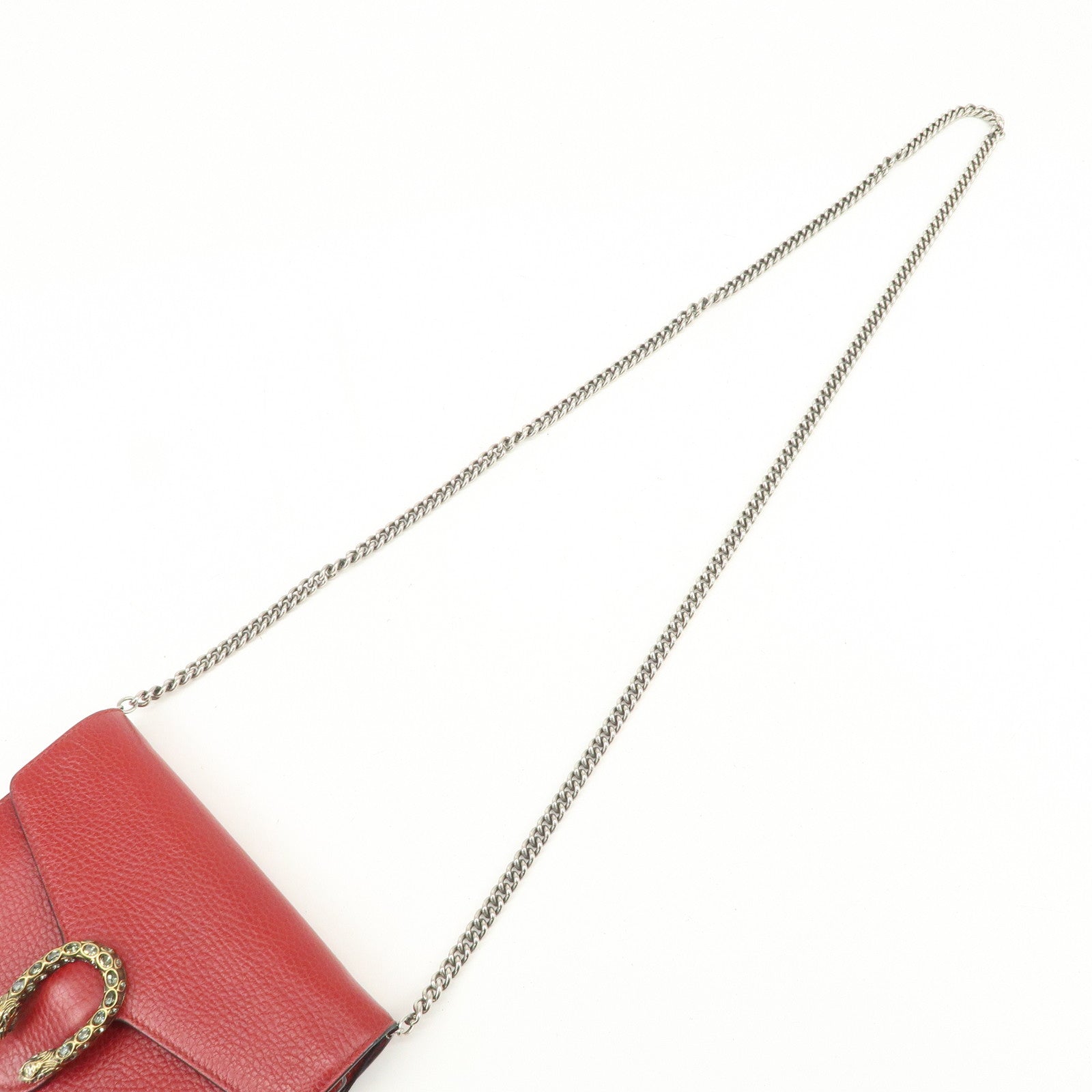 GUCCI Dionysus Leather Chain Shoulder Bag Red 401231