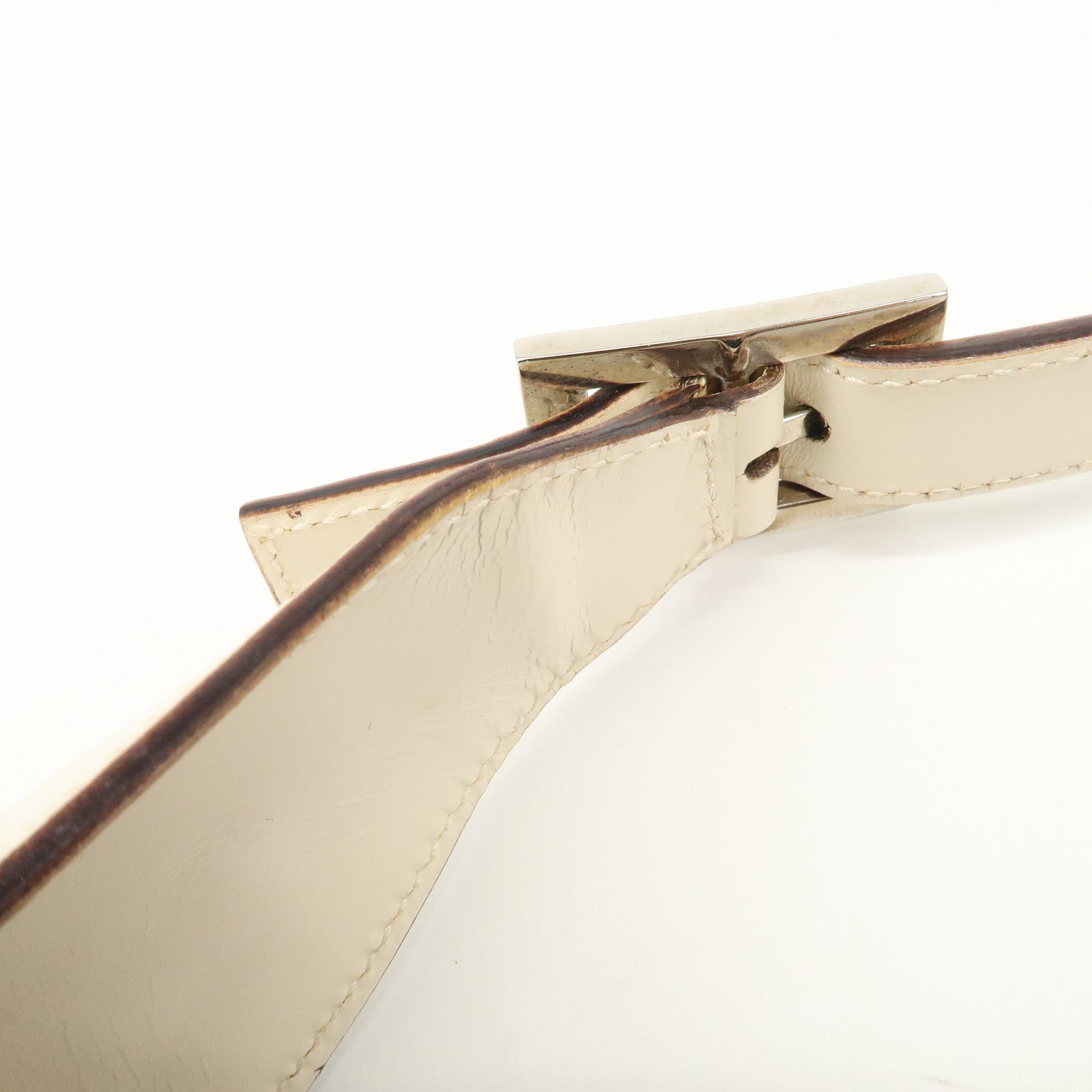 GUCCI Jackie GG Canvas Leather Shoulder Bag Beige White