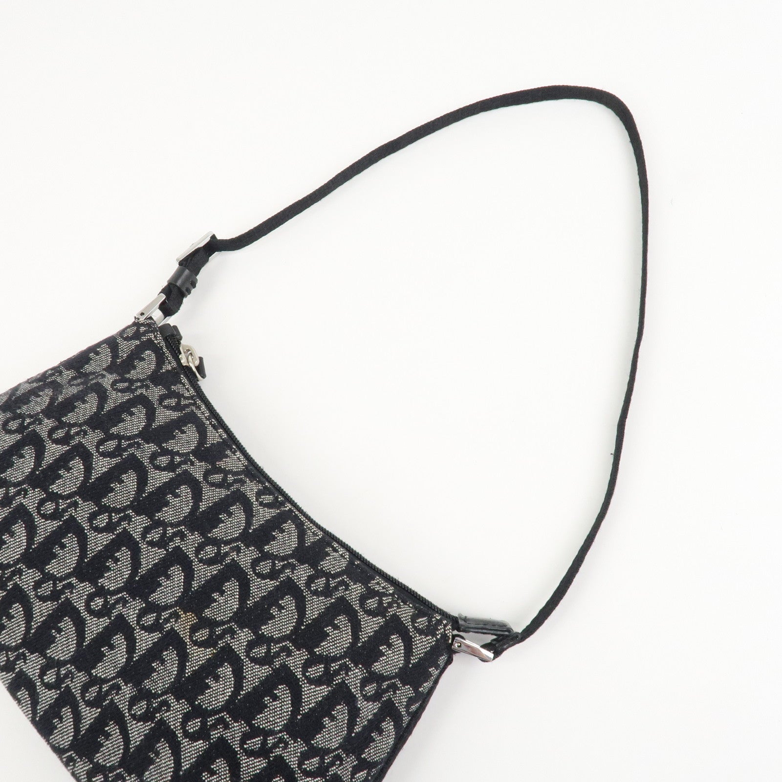 Christian Dior Trotter Canvas Accessory Pouch Hand Bag Navy