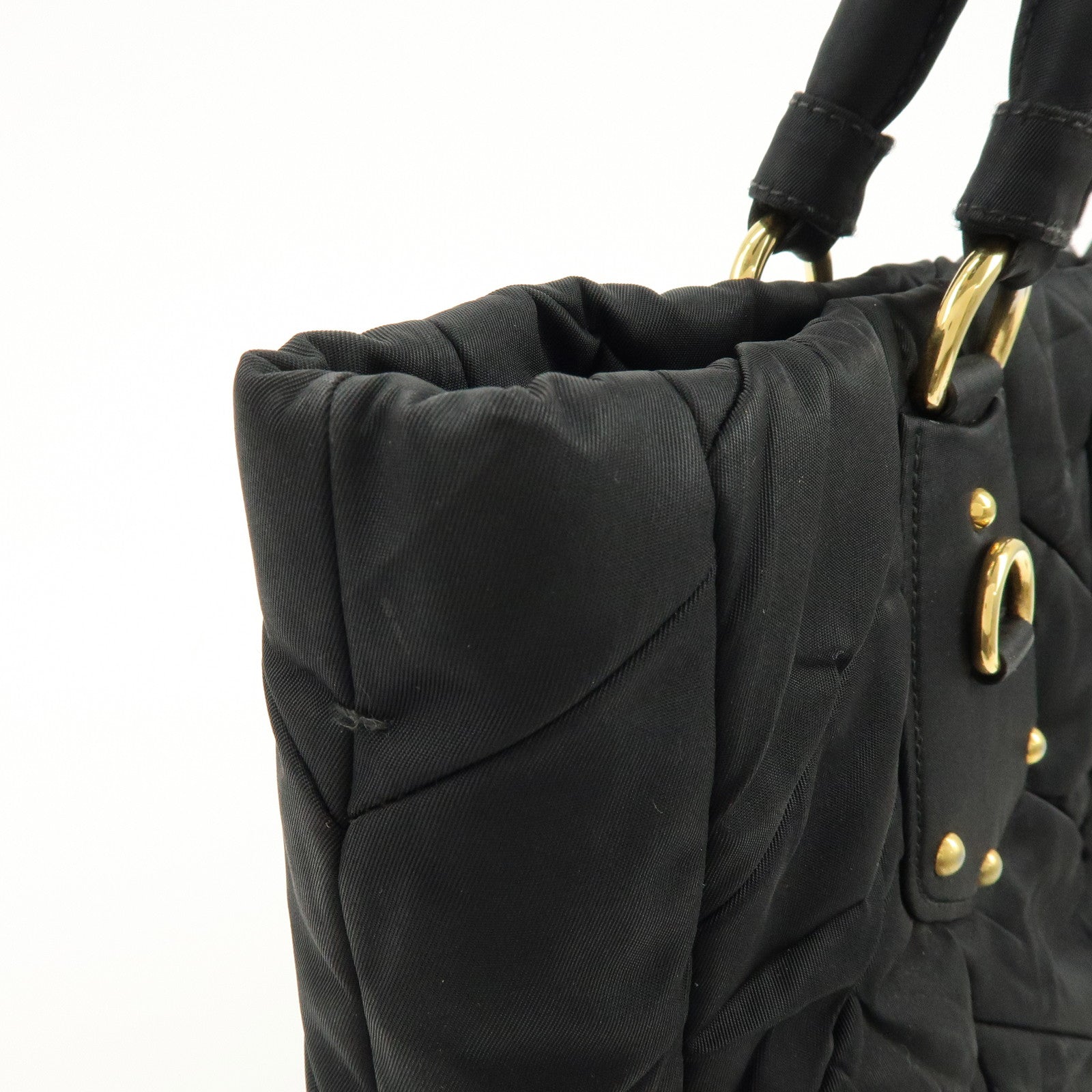 PRADA Nylon 2Way Bag Hand Bag Shoulder Bag Black BN1593