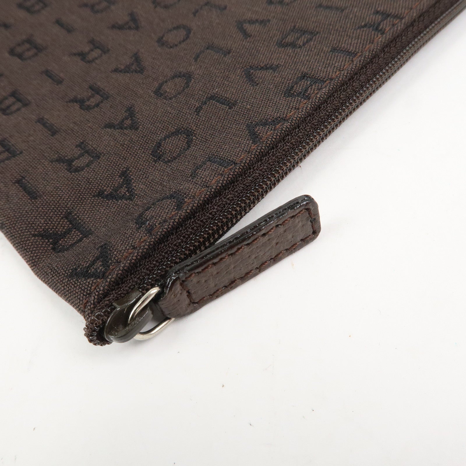 BVLGARI Logo Mania Canvas Leather Shoulder Bag Tote Bag Brown