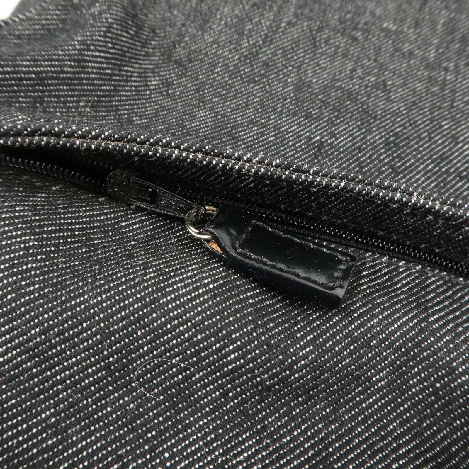 Christian Dior Maris Pearl Denim Shoulder Bag Hand Bag Black Used