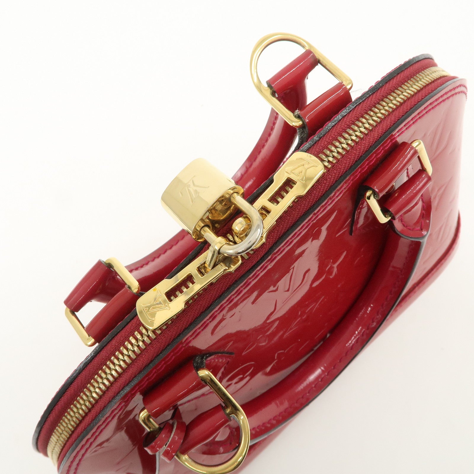 Louis Vuitton Monogram Vernis Alma BB 2Way Bag Rouge Grenade M91698