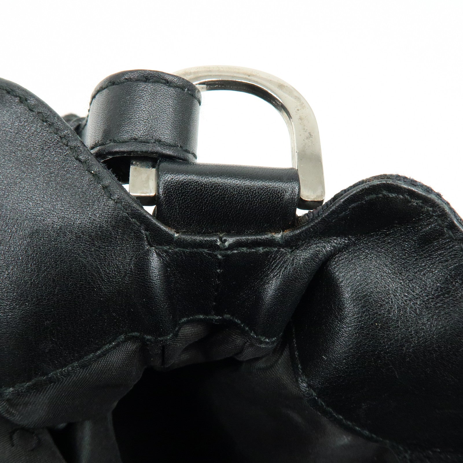 GUCCI GG Canvas Leather Shoulder Bag Black 001・4095・001553