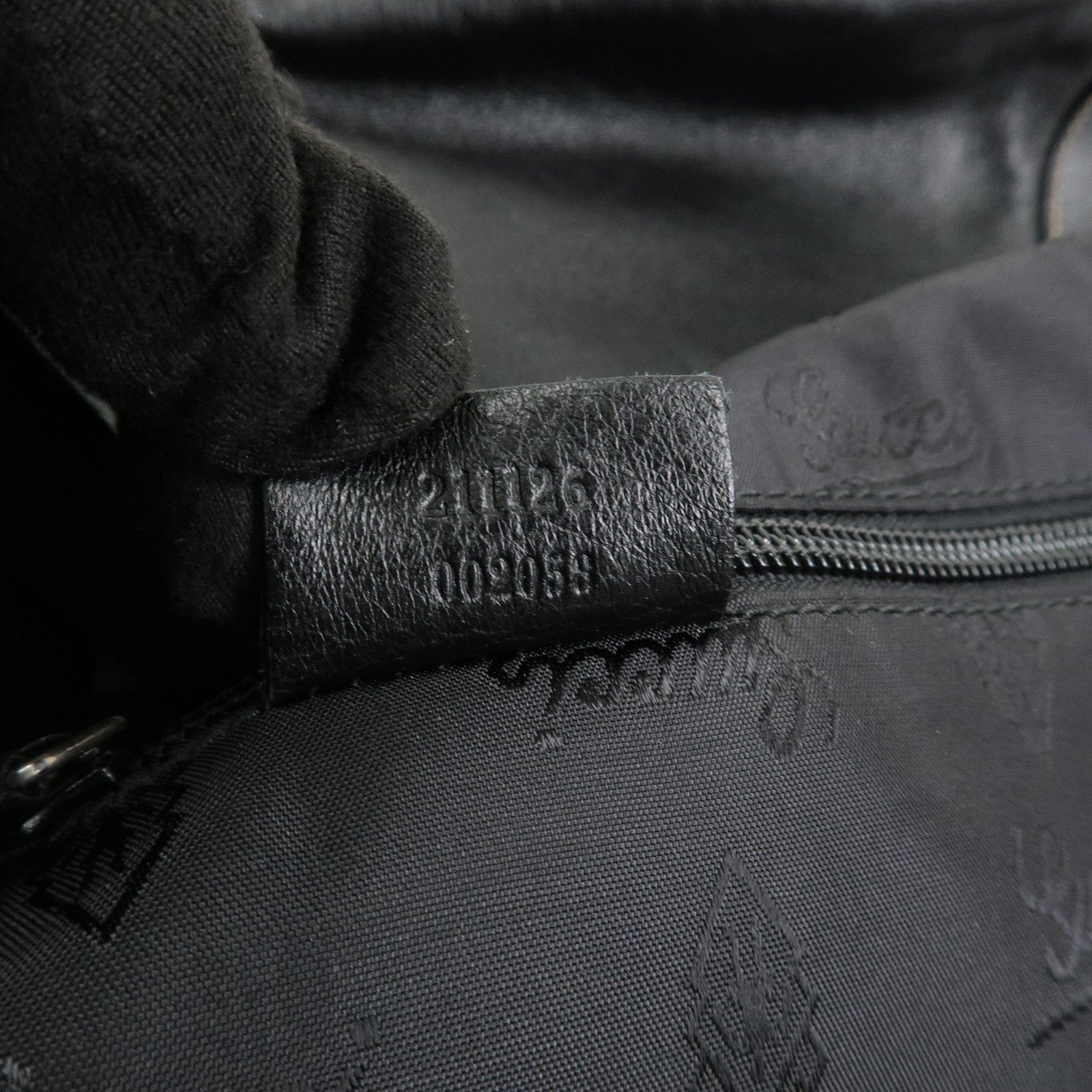 GUCCI Hysteria Leather Tote Bag Hand Bag Black 211126