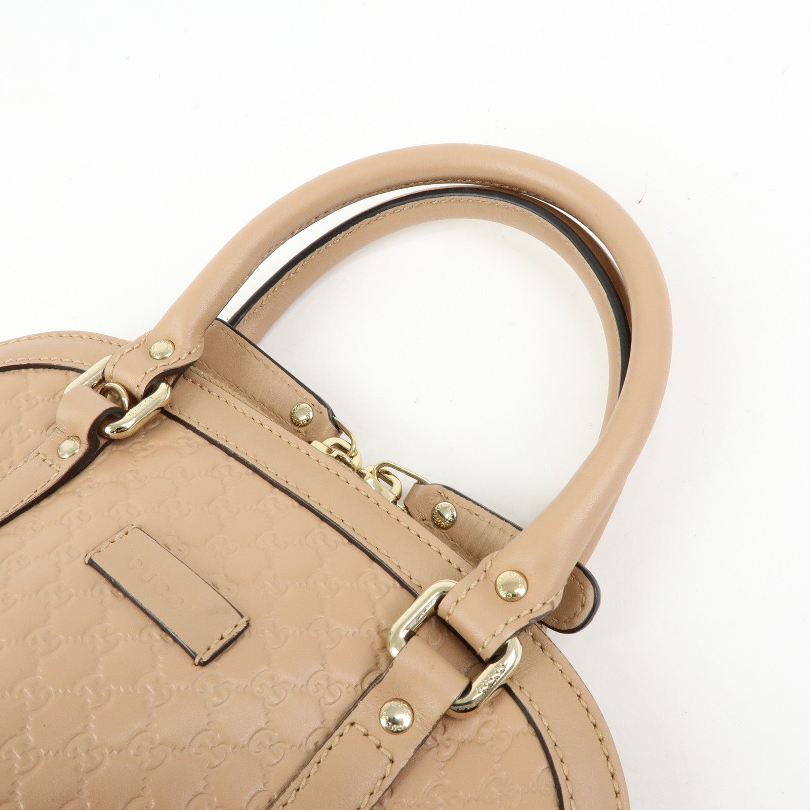 GUCCI Microguccissima Leather 2Way Bag Hand Bag Beige 449654