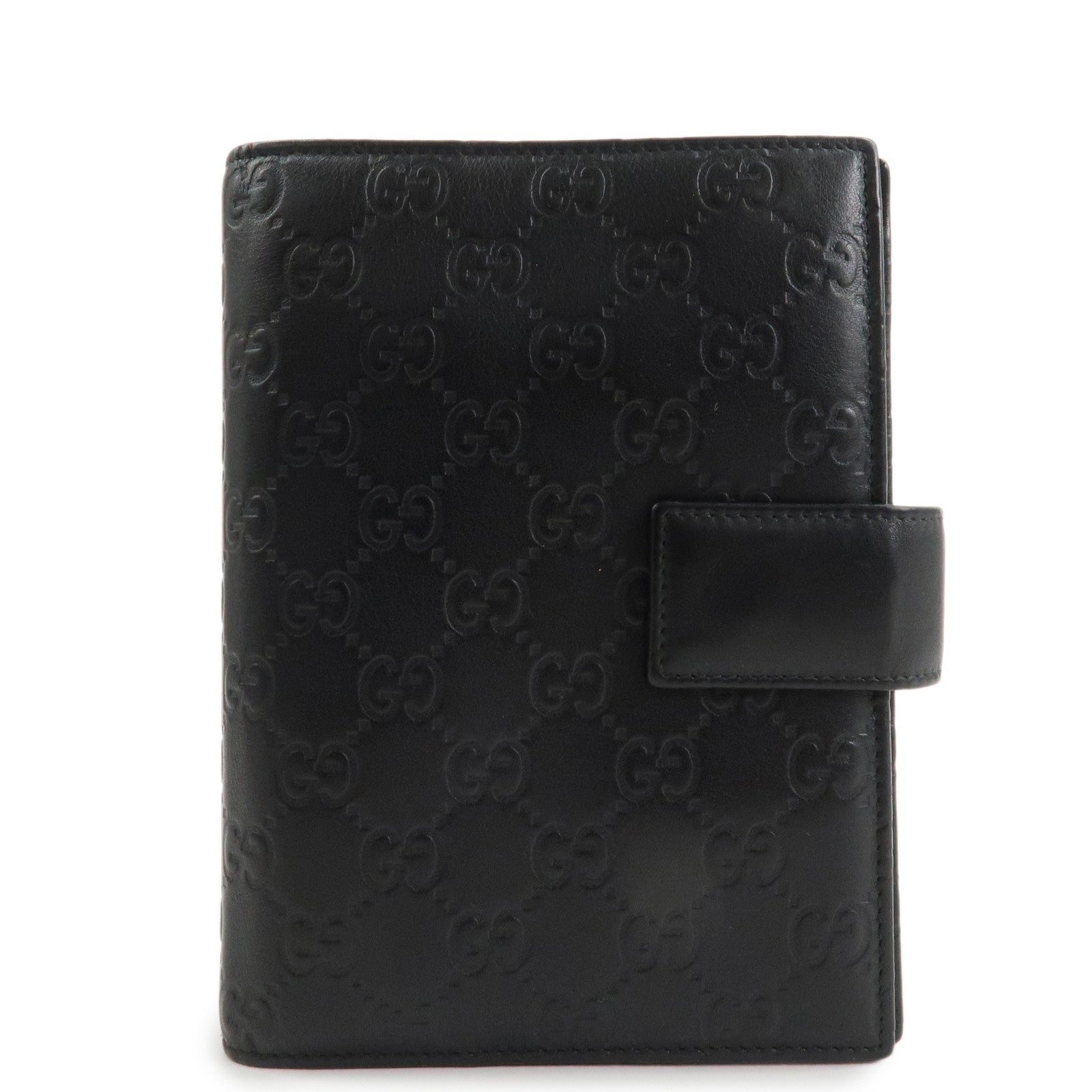 GUCCI Guccissima Leather Agenda Planner Cover Black 115241 Used
