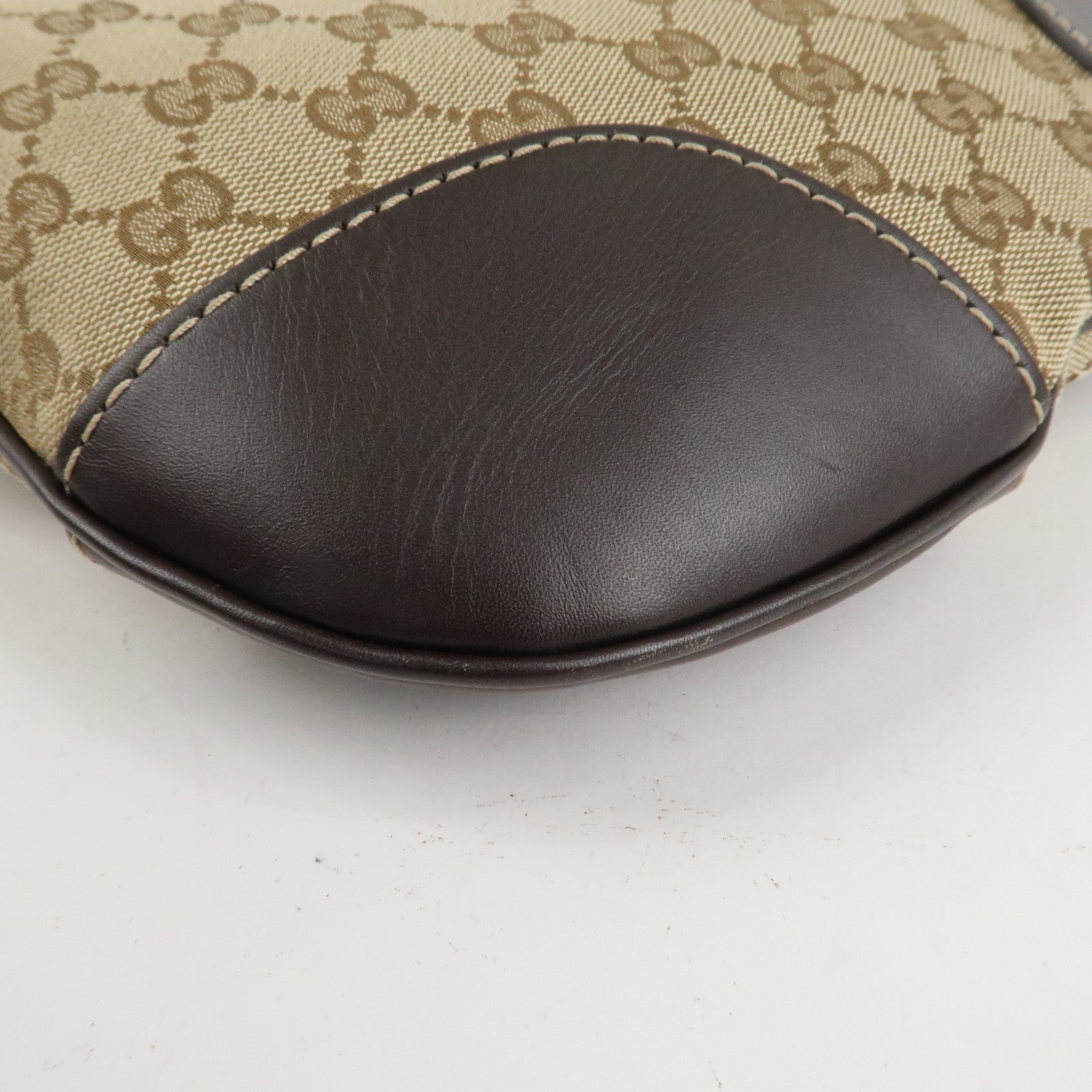 GUCCI Lovely Heart GG Canvas Leather Shoulder Bag Brown 257072 Used