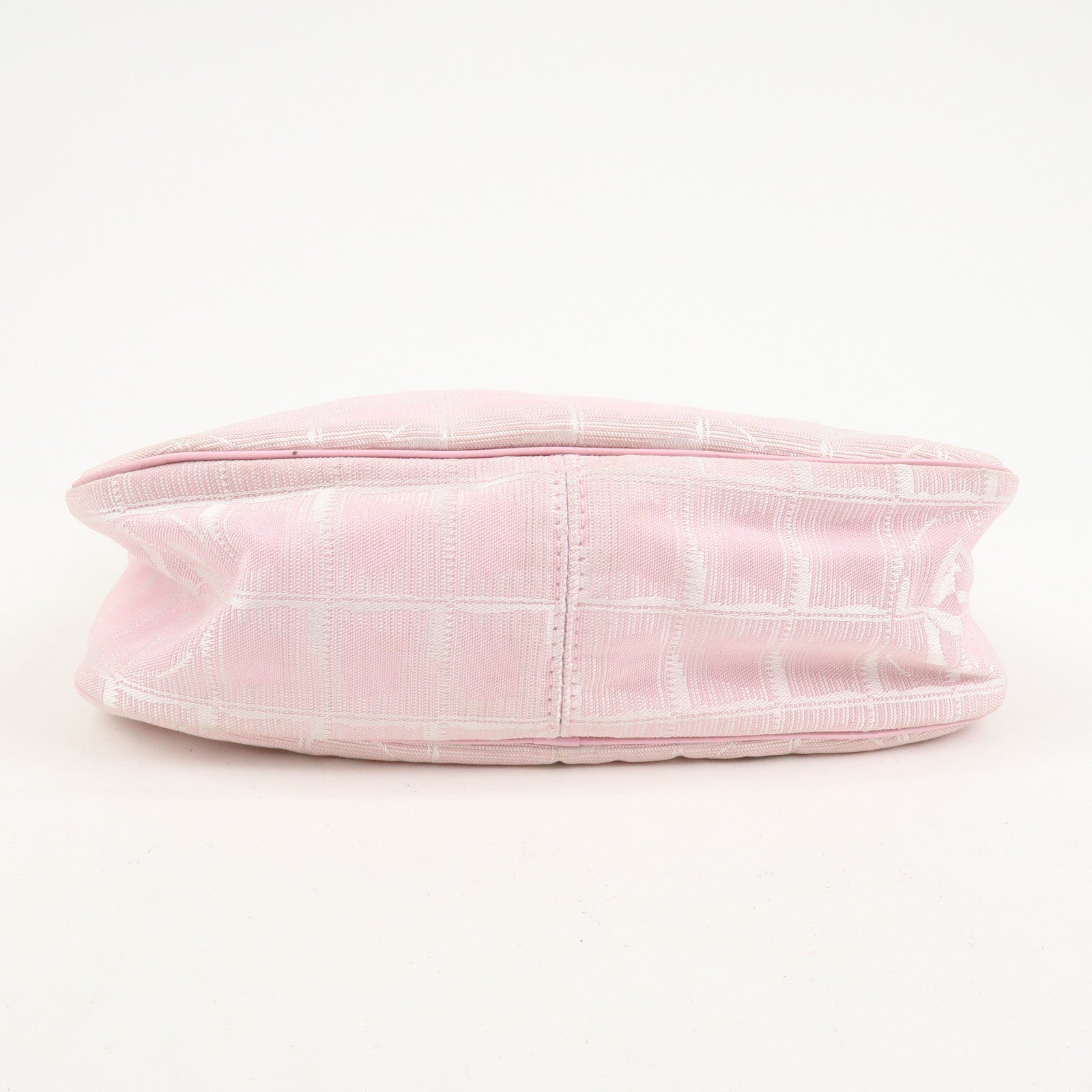 CHANEL New Travel Line Nylon Jacquard Leather Shoulder Bag Pink