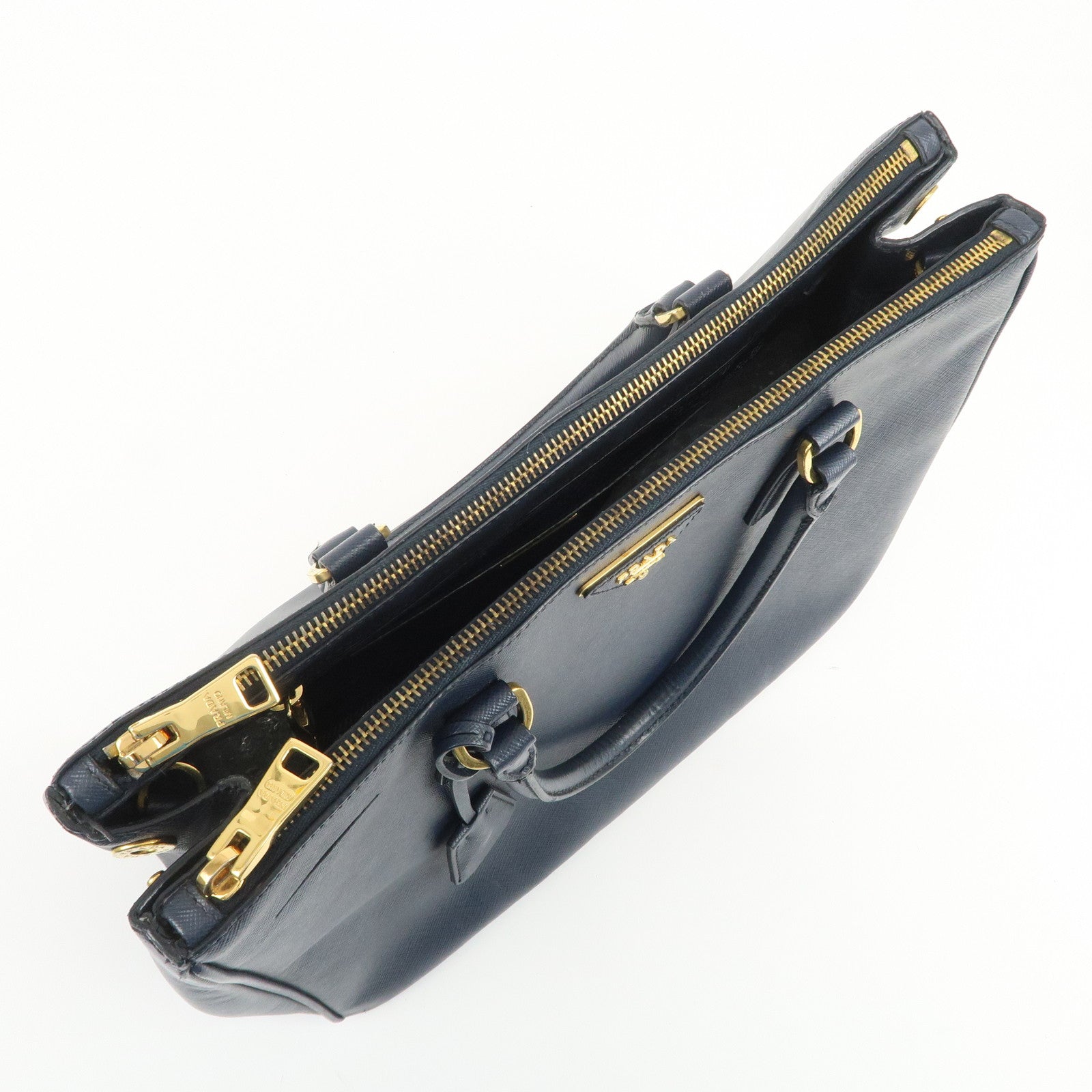 PRADA Galleria Saffiano Leather 2Way Bag Hand Bag Navy BN2274