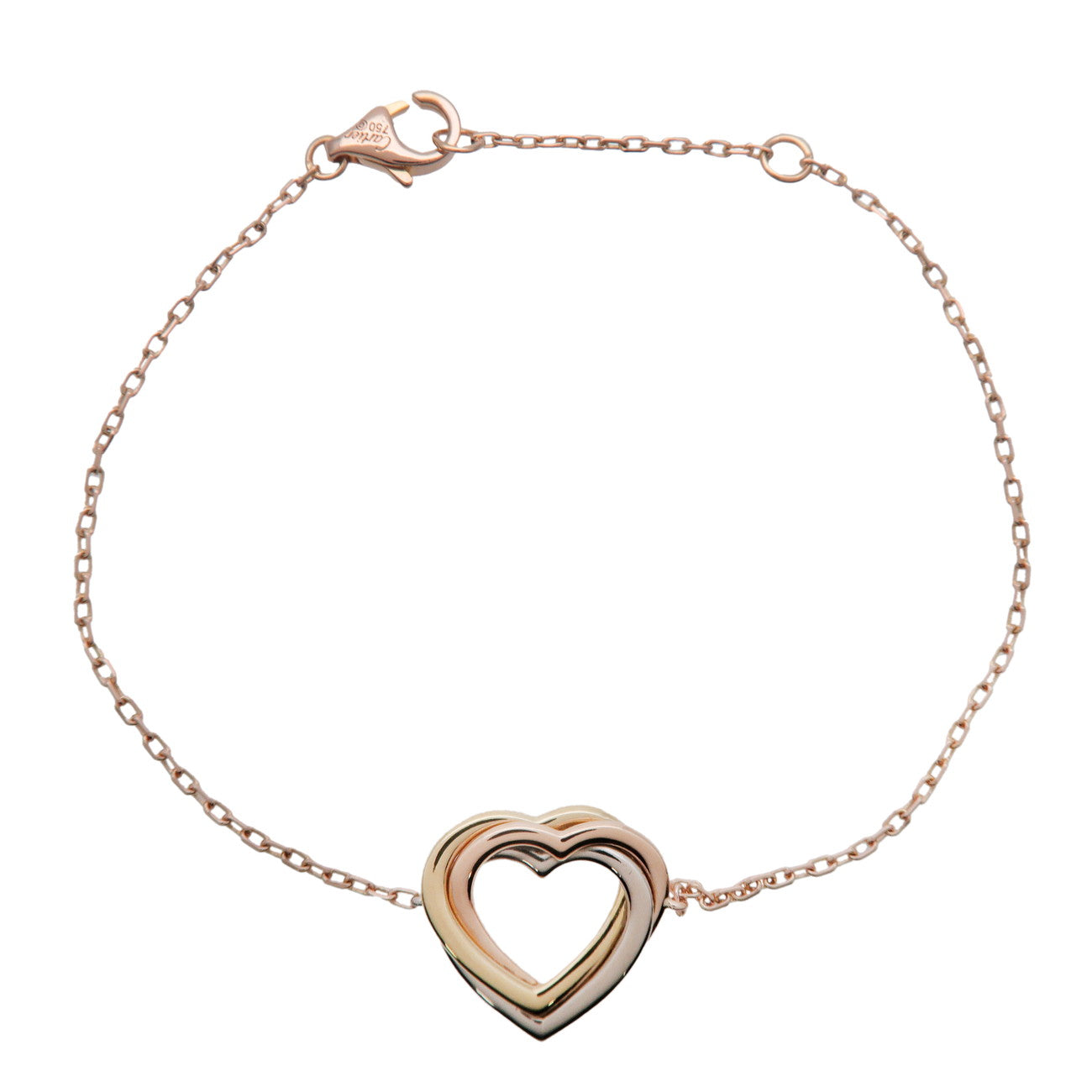Cartier Trinity Heart Bracelet K18 750 Yellow/White/Rose Gold