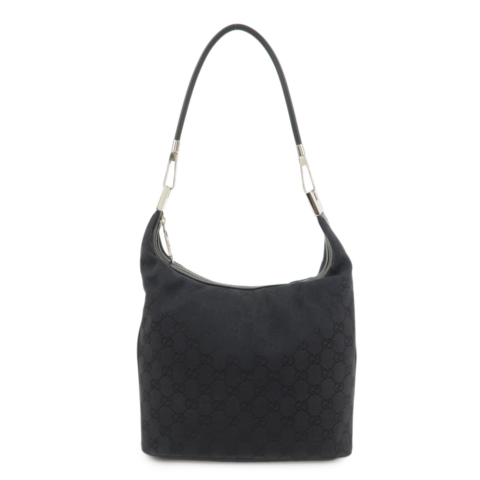 GUCCI Logo GG Canvas Leather Shoulder Bag Hand Bag Black 001.3814